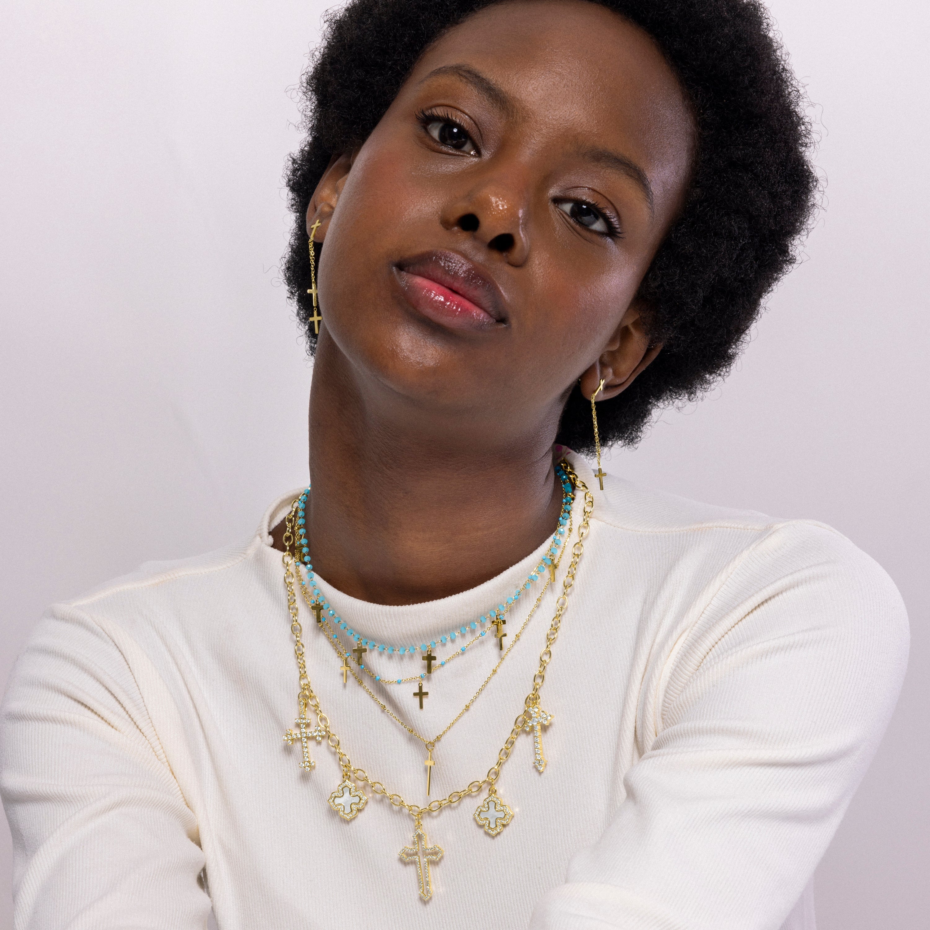 Brilliant Zirconia Necklace finished in 18K yellow gold - Lysay