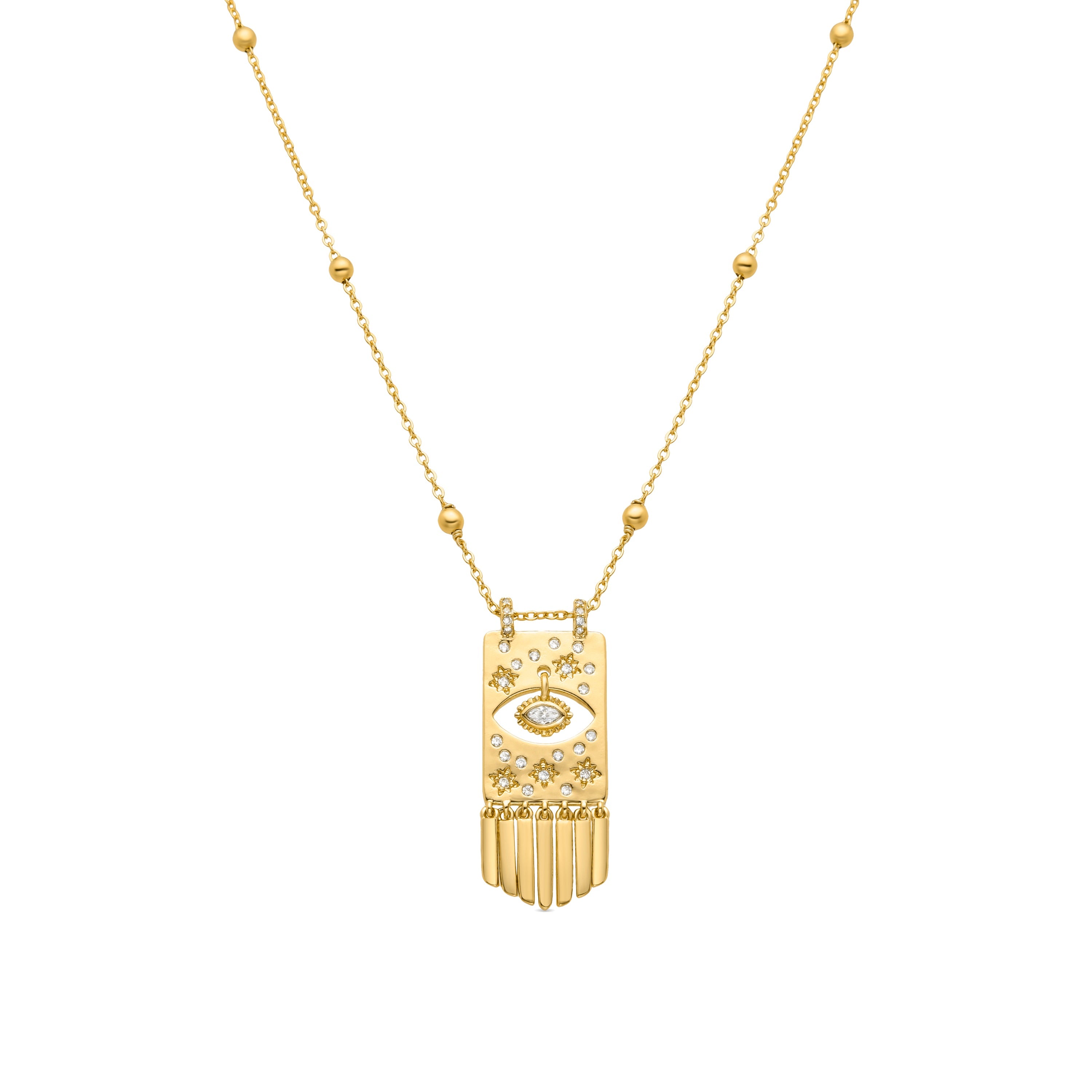 Brilliant Zirconia Necklace finished in 18K yellow gold - Sufariz