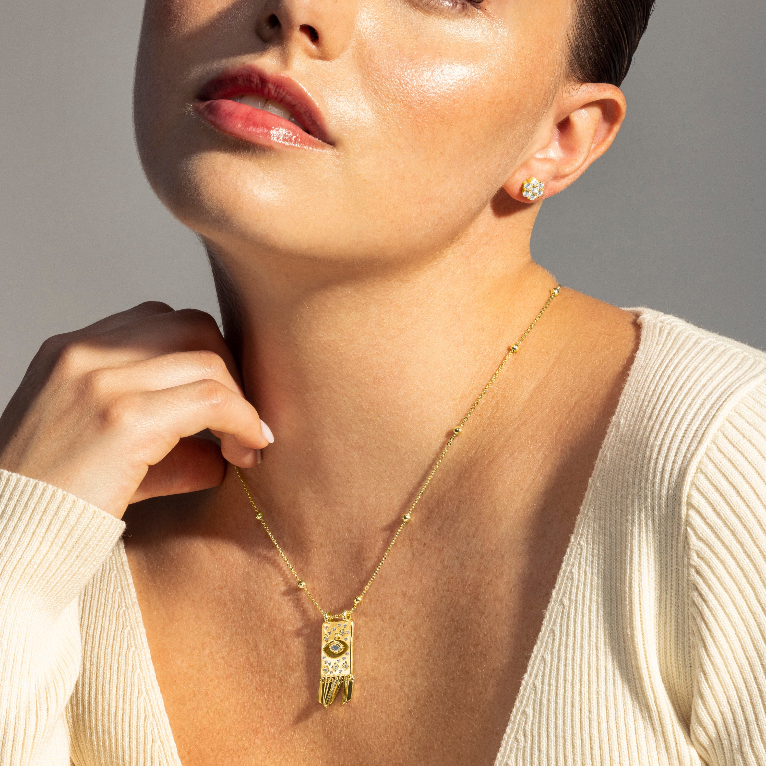 Brilliant Zirconia Necklace finished in 18K yellow gold - Sufariz