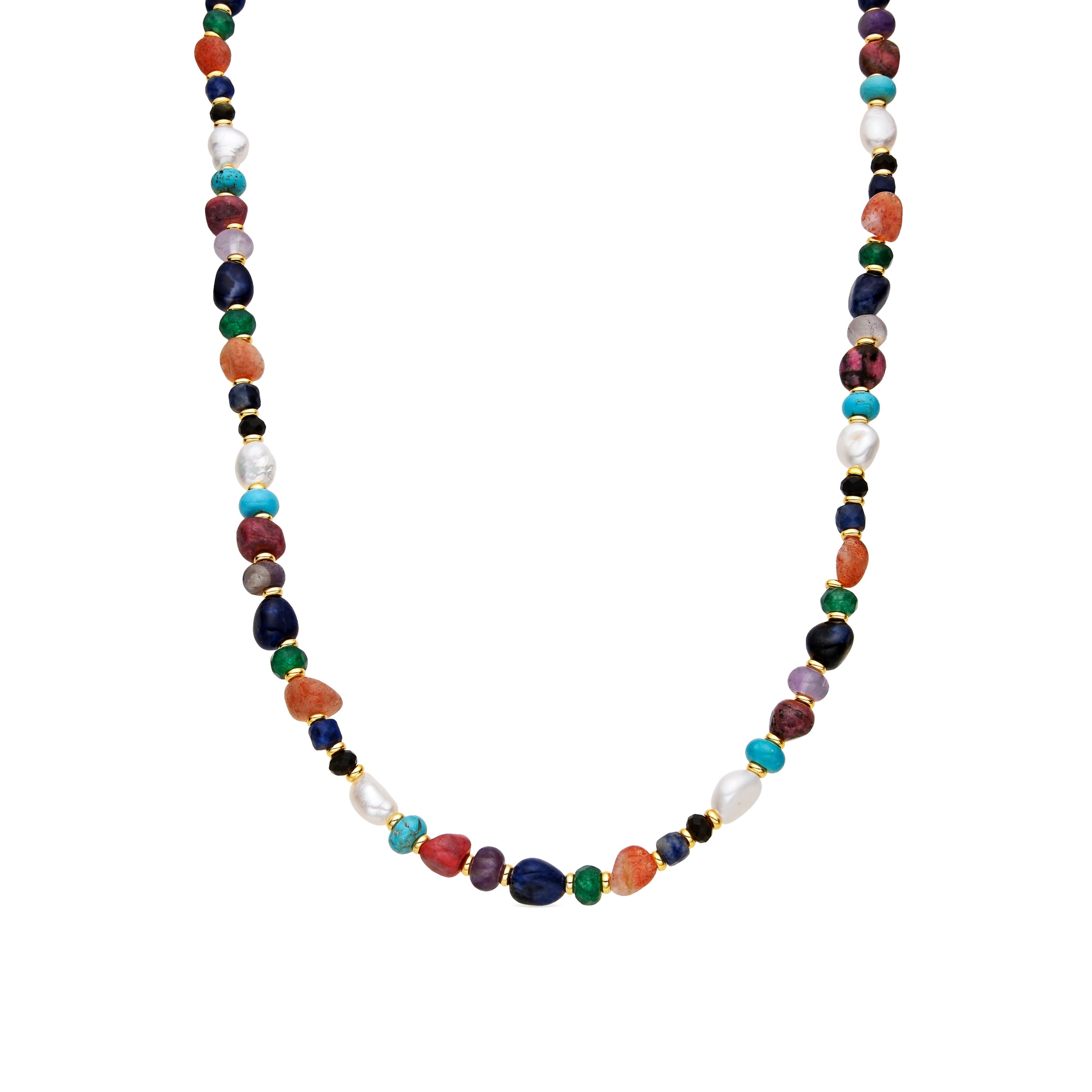 18k yellow gold and white pearl necklace - Umavi