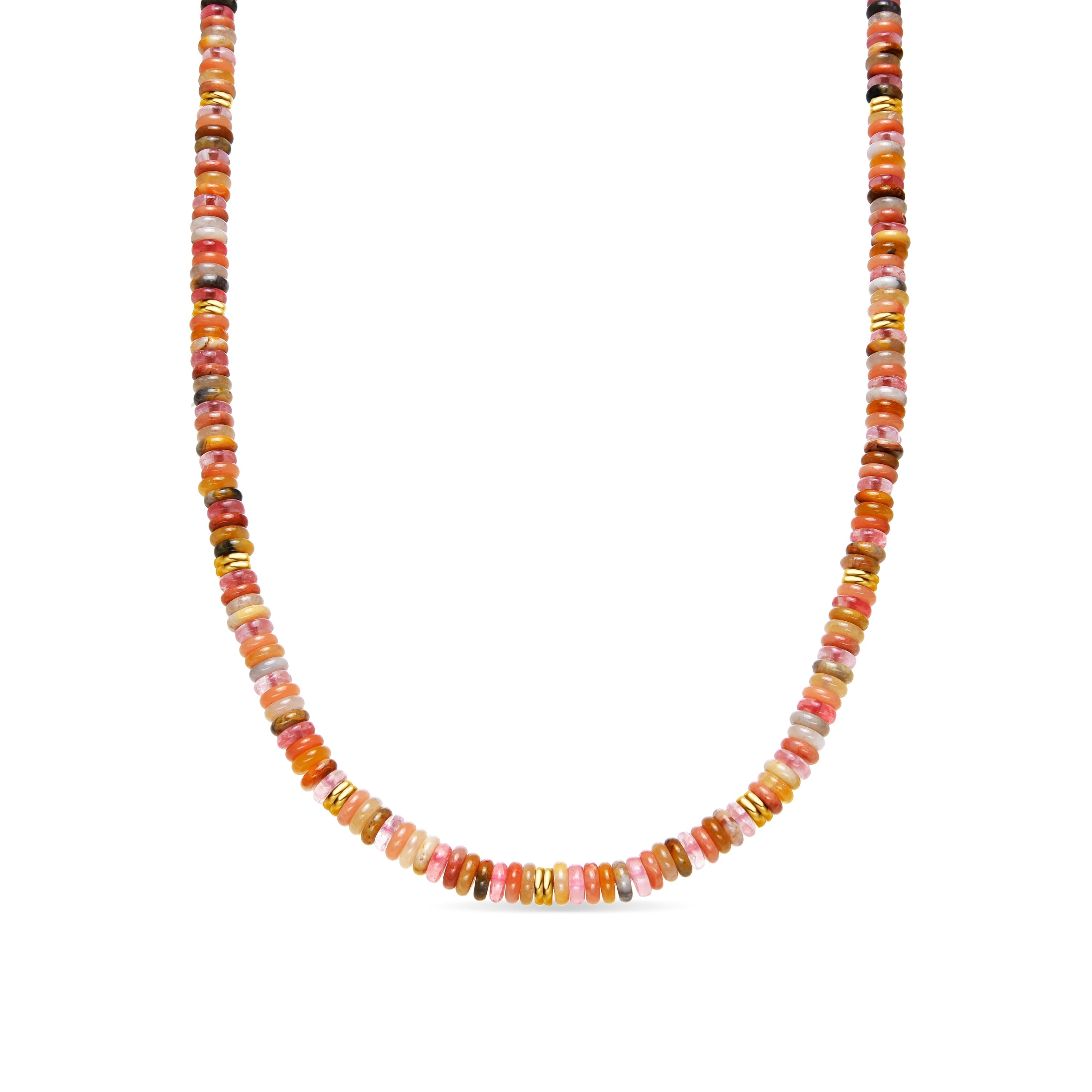 18k yellow gold and multicolor natural stone necklace - Onisu