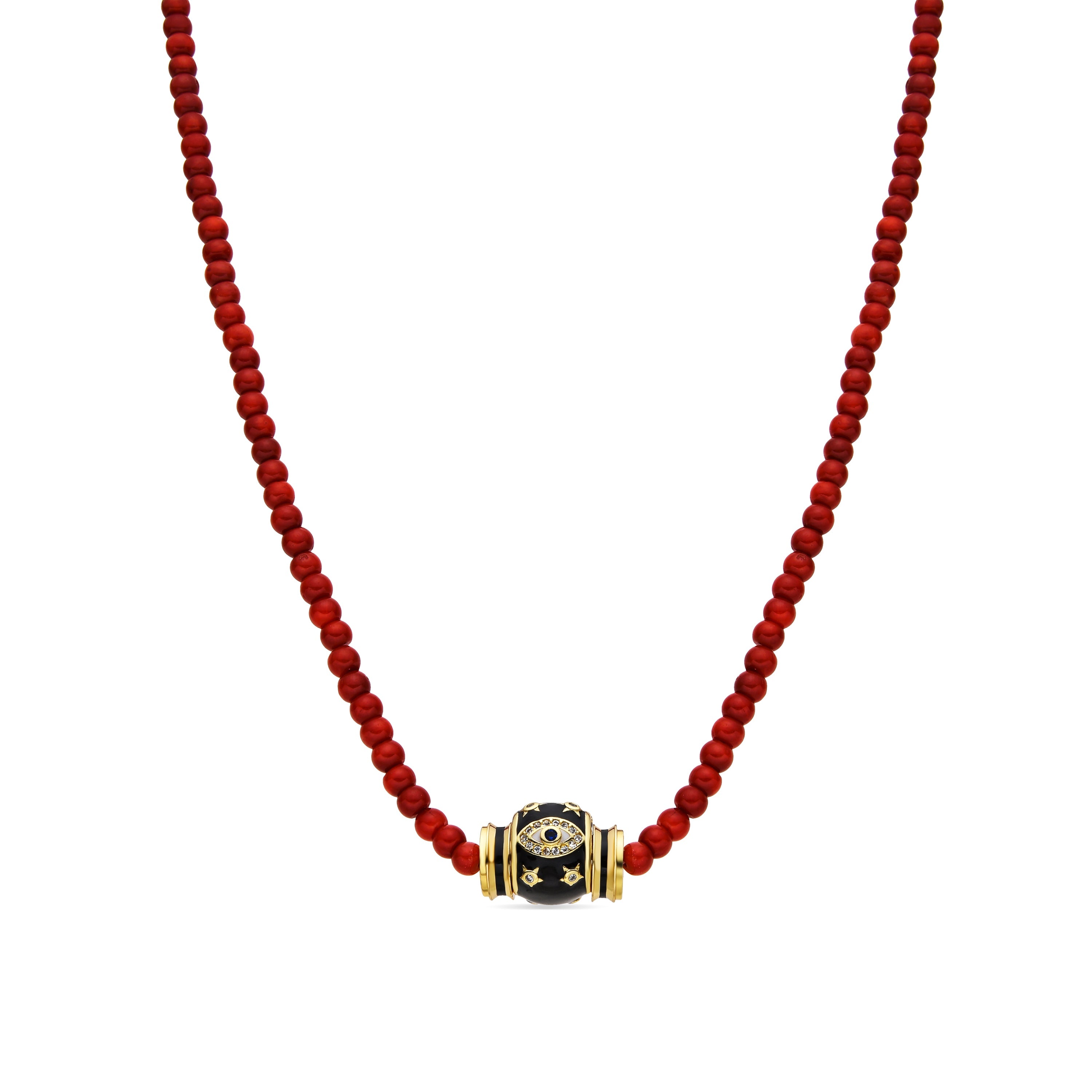18k yellow gold and coral finish necklace - Hamco