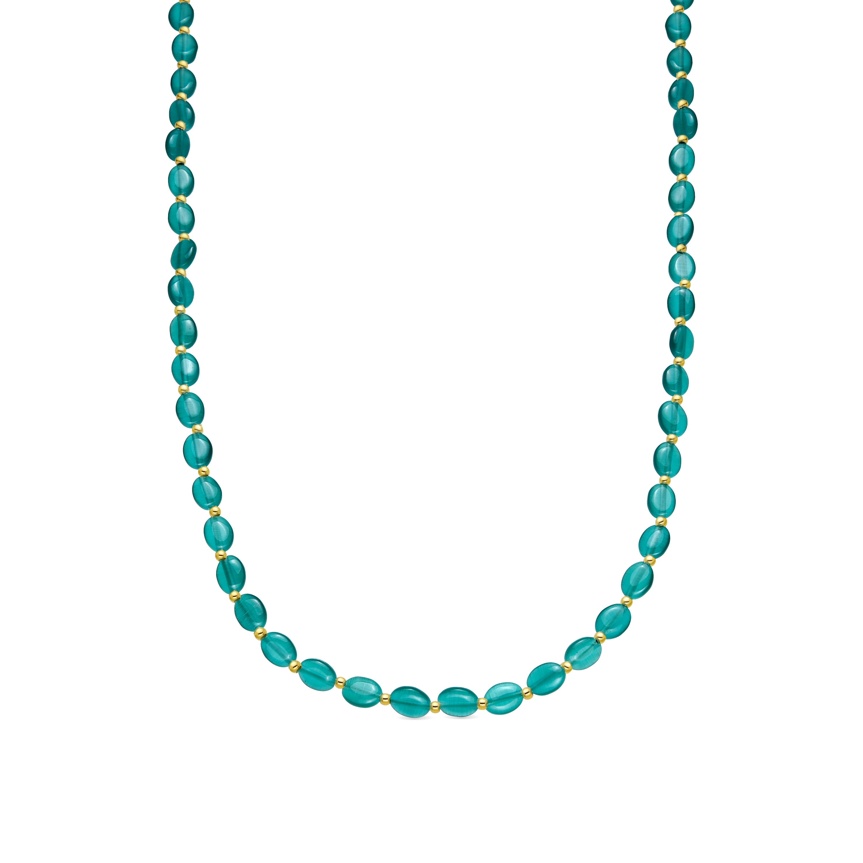 18k yellow gold and green cat's eye necklace - Gorai