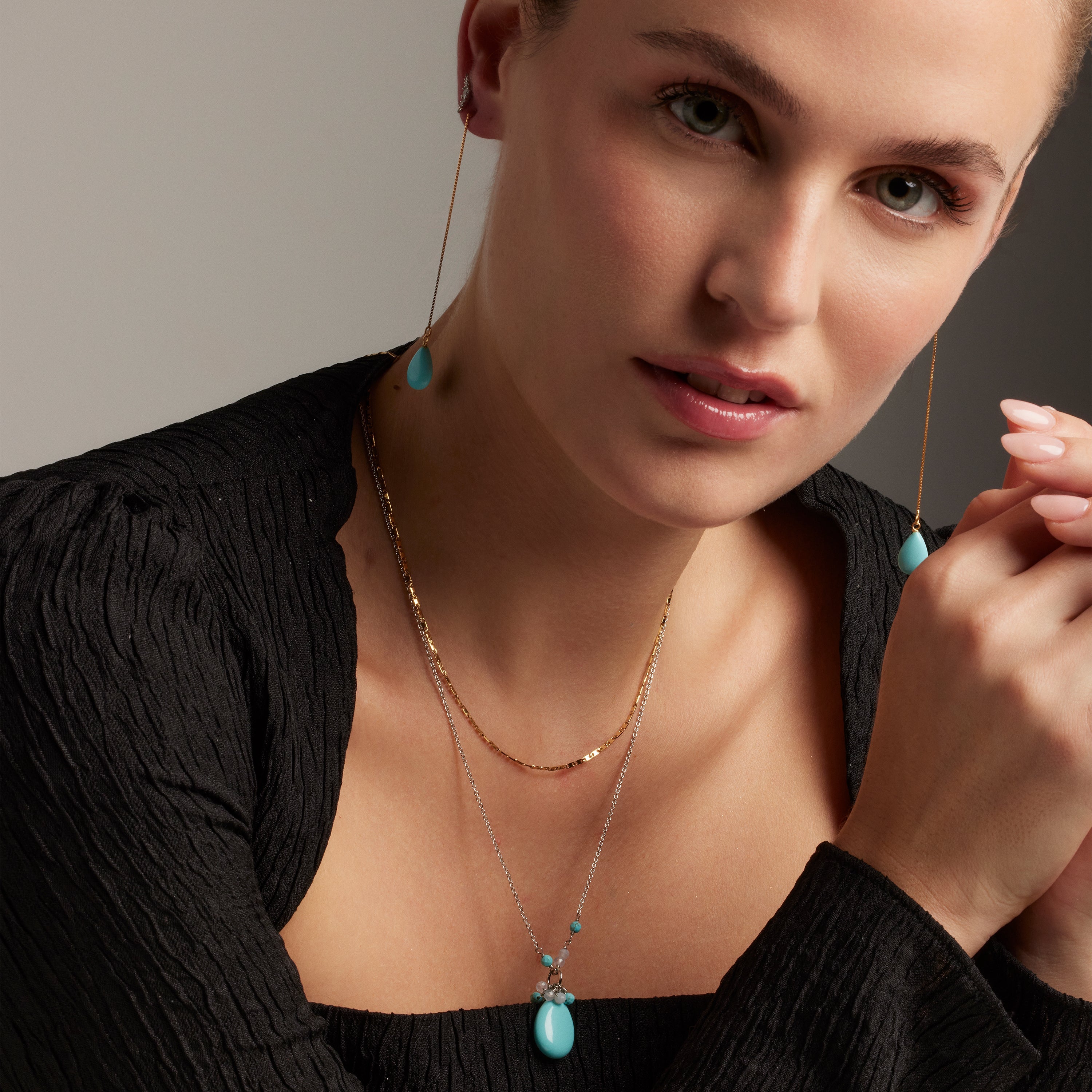 18K yellow gold finished necklace - Farak