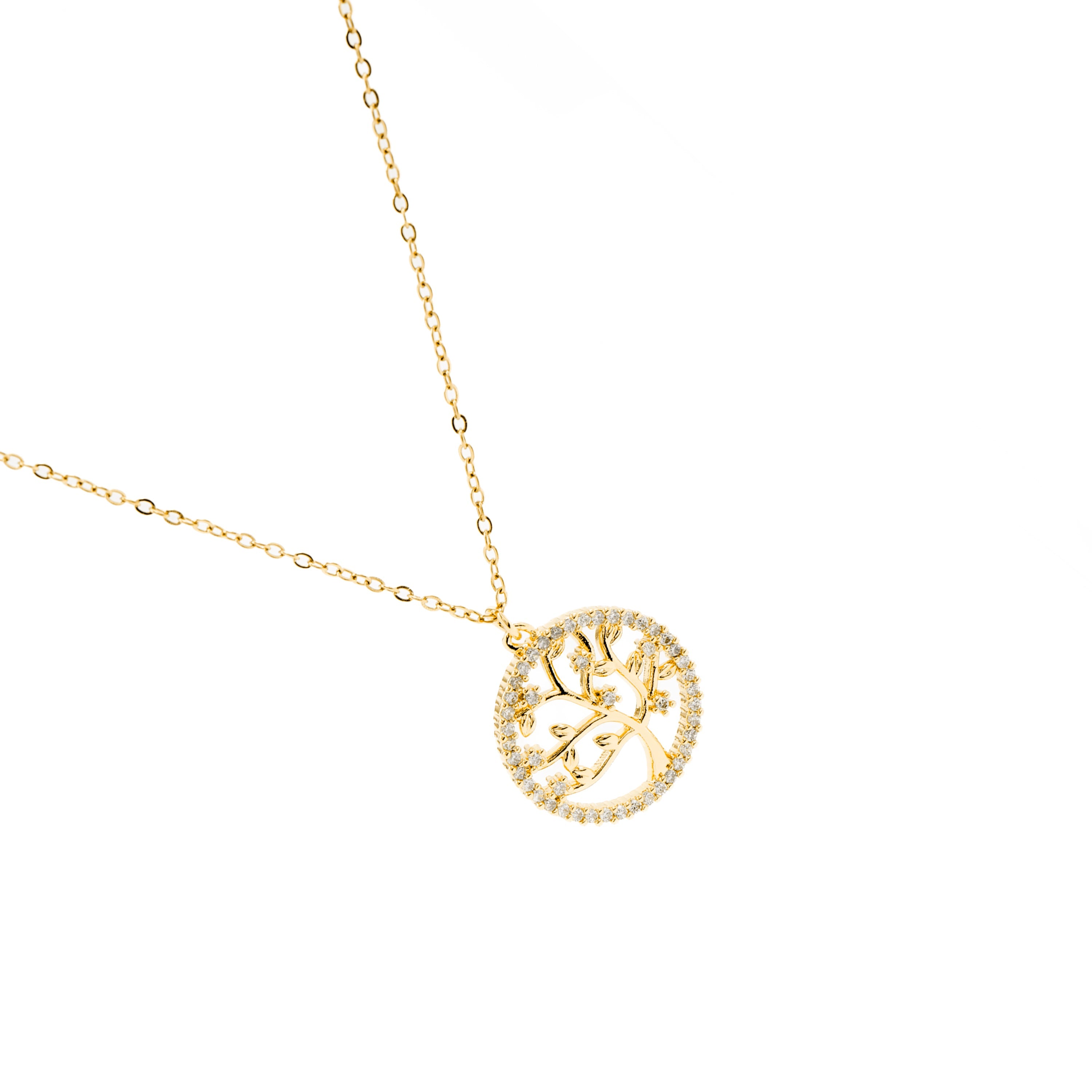 Necklace with brilliant zirconia, 18K gold finish - Gorbou