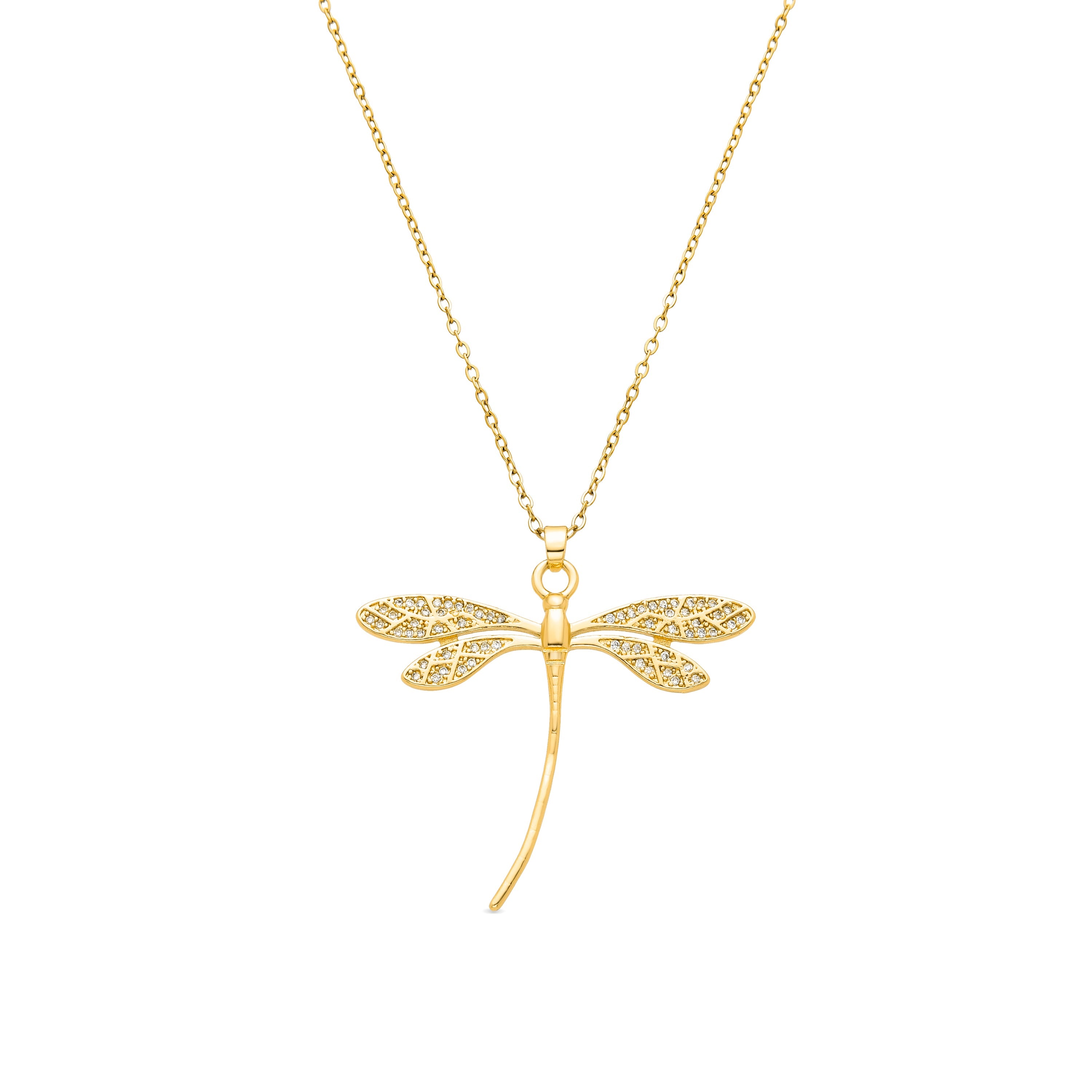 Necklace with brilliant zirconia in 18K gold finish - Kual