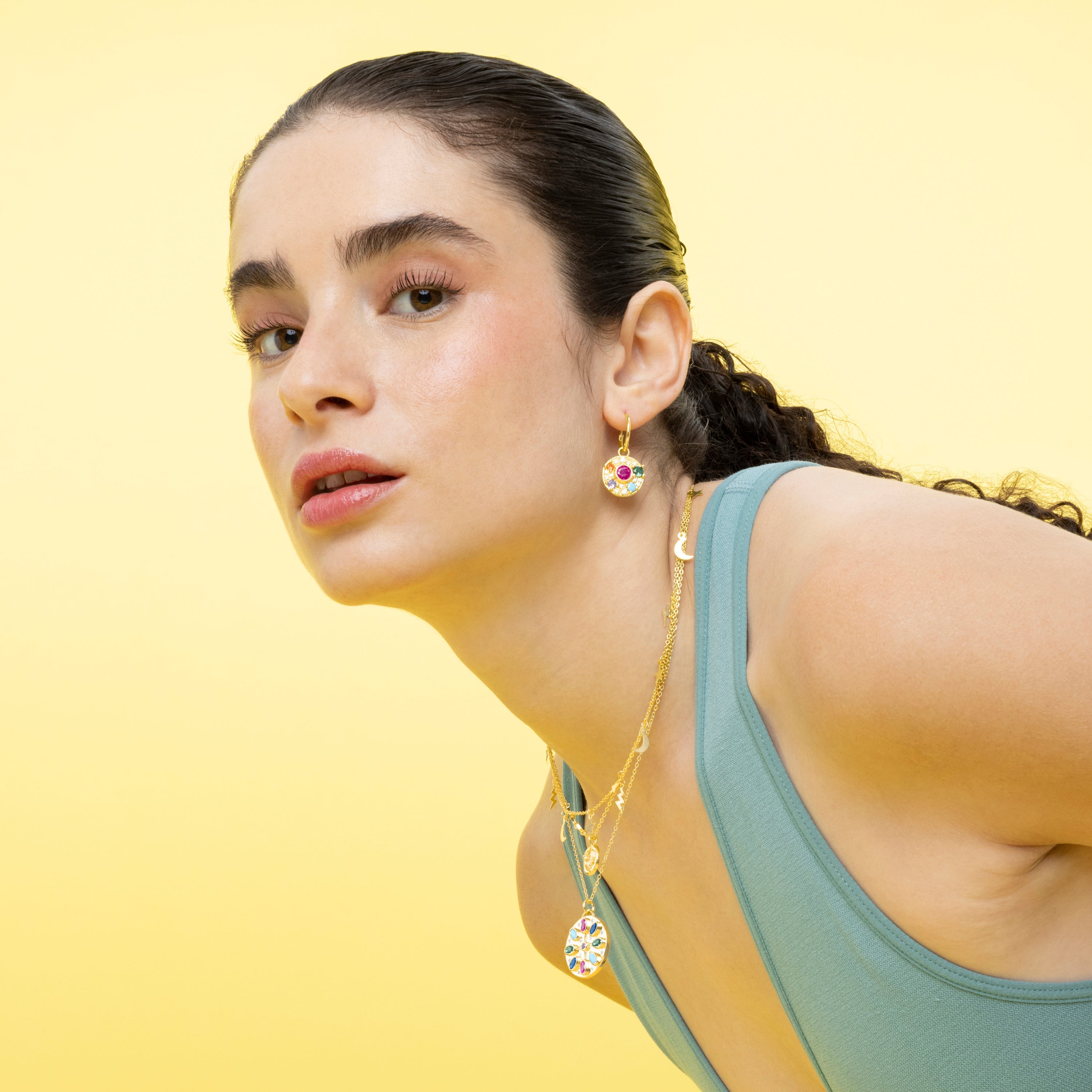 18K yellow gold finished necklace - Diaxi
