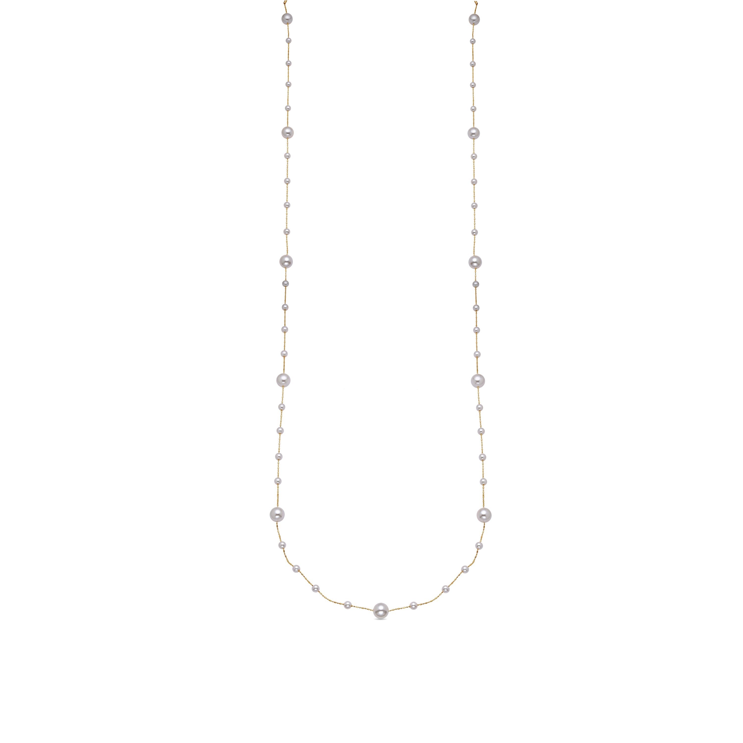 18k Gold Finish White Pearl Necklace - Xyaz