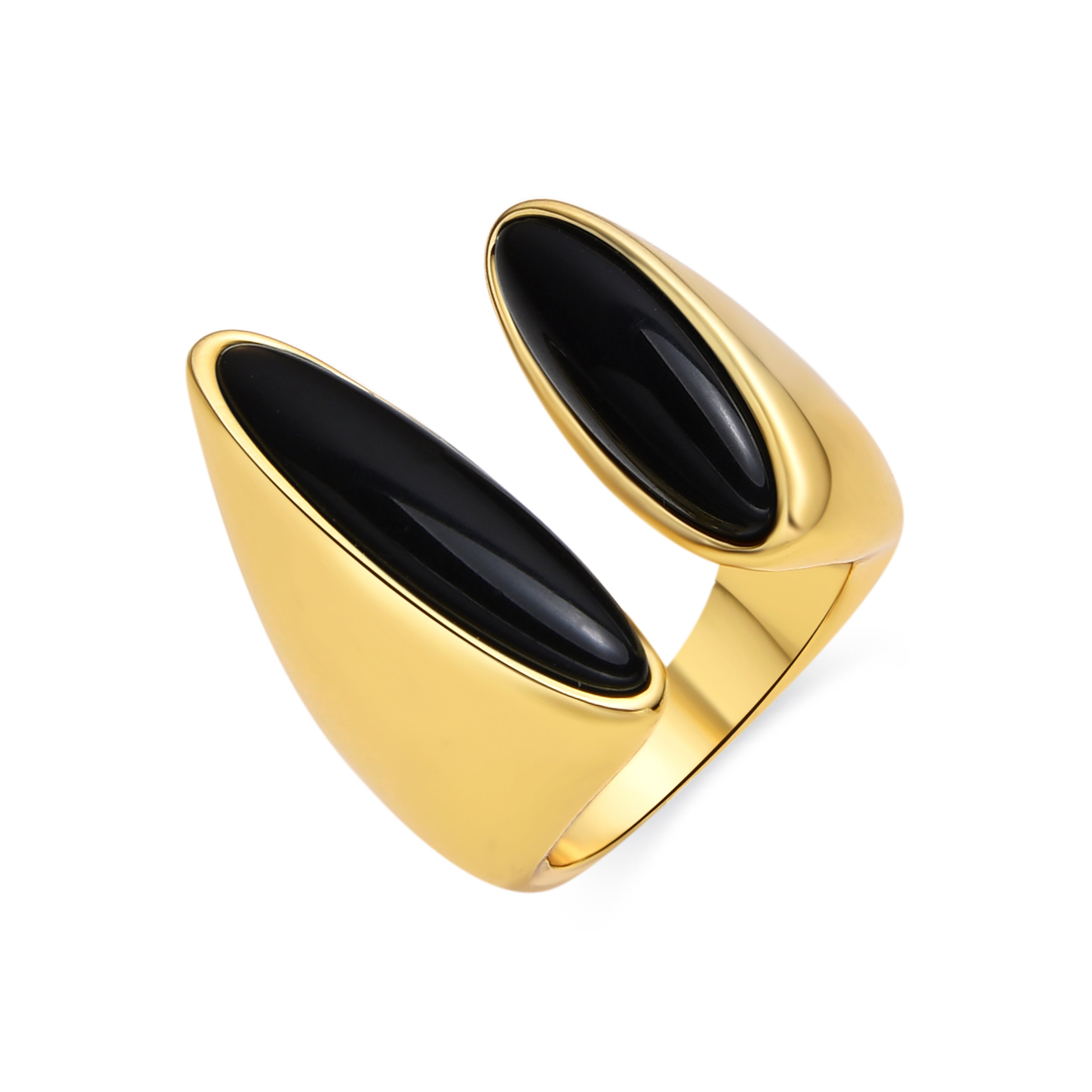 Black Resin Ring with 18k Gold Finish - Modwi