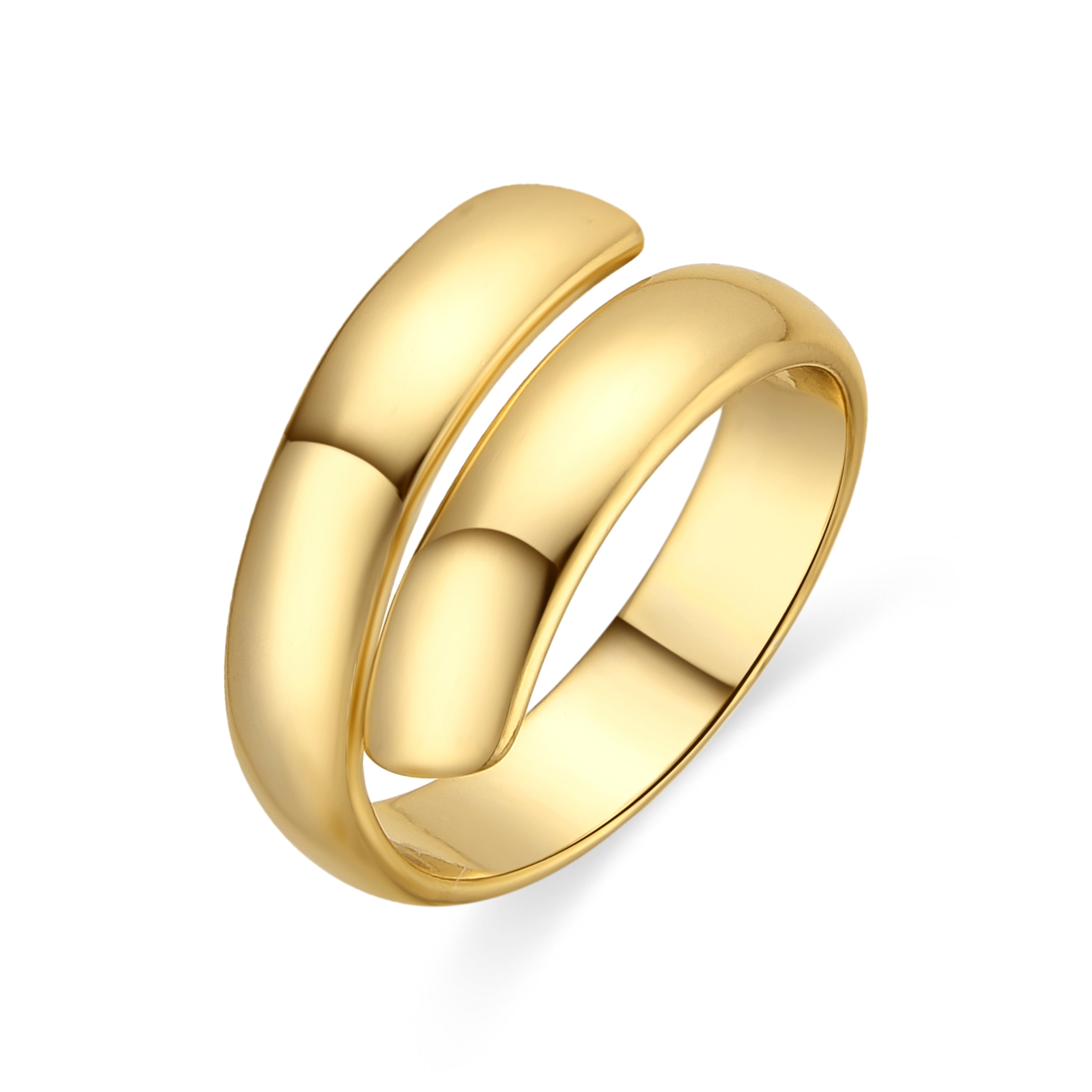 18k yellow gold finish ring with brilliant zirconia - Ririel