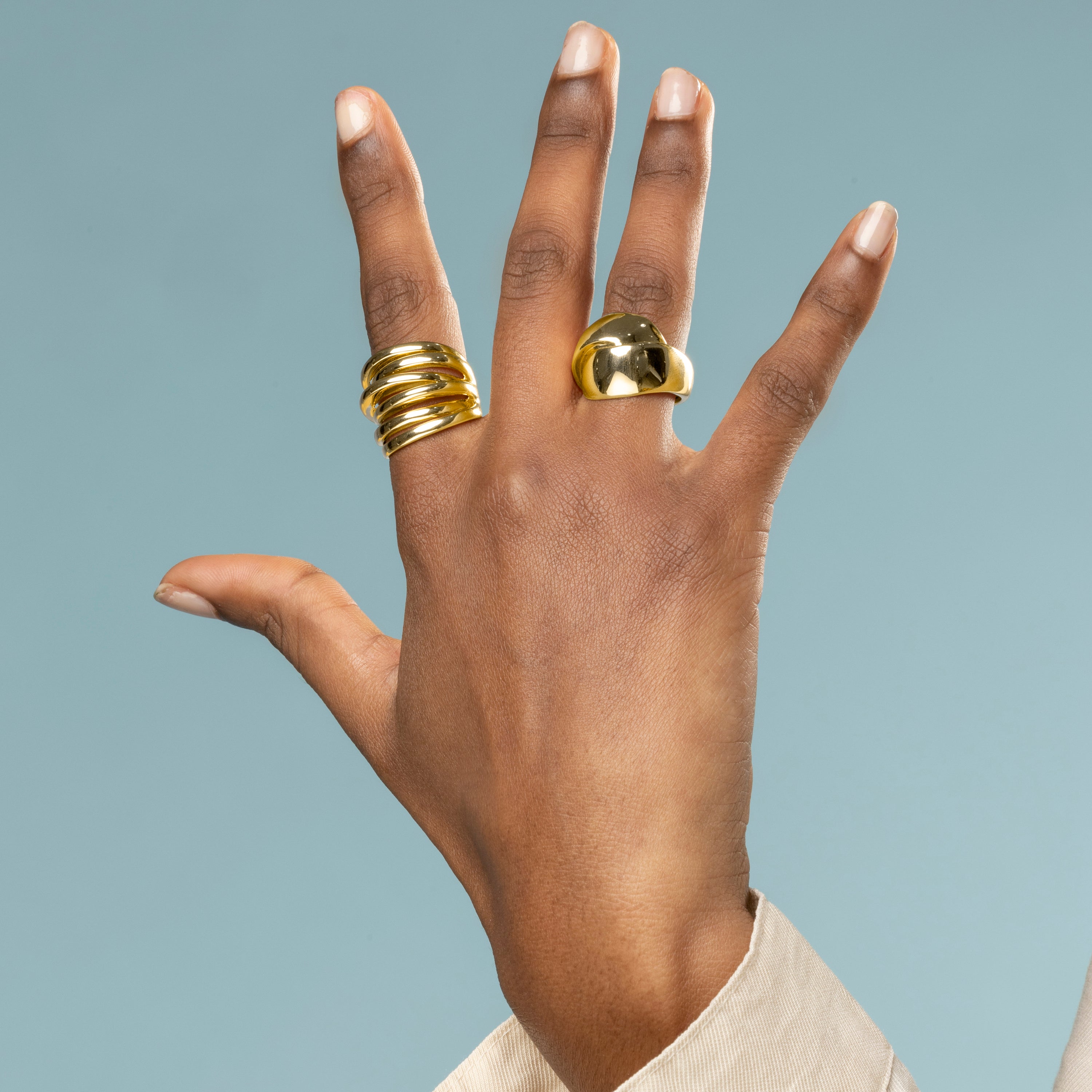 18K yellow gold finished ring - Idril