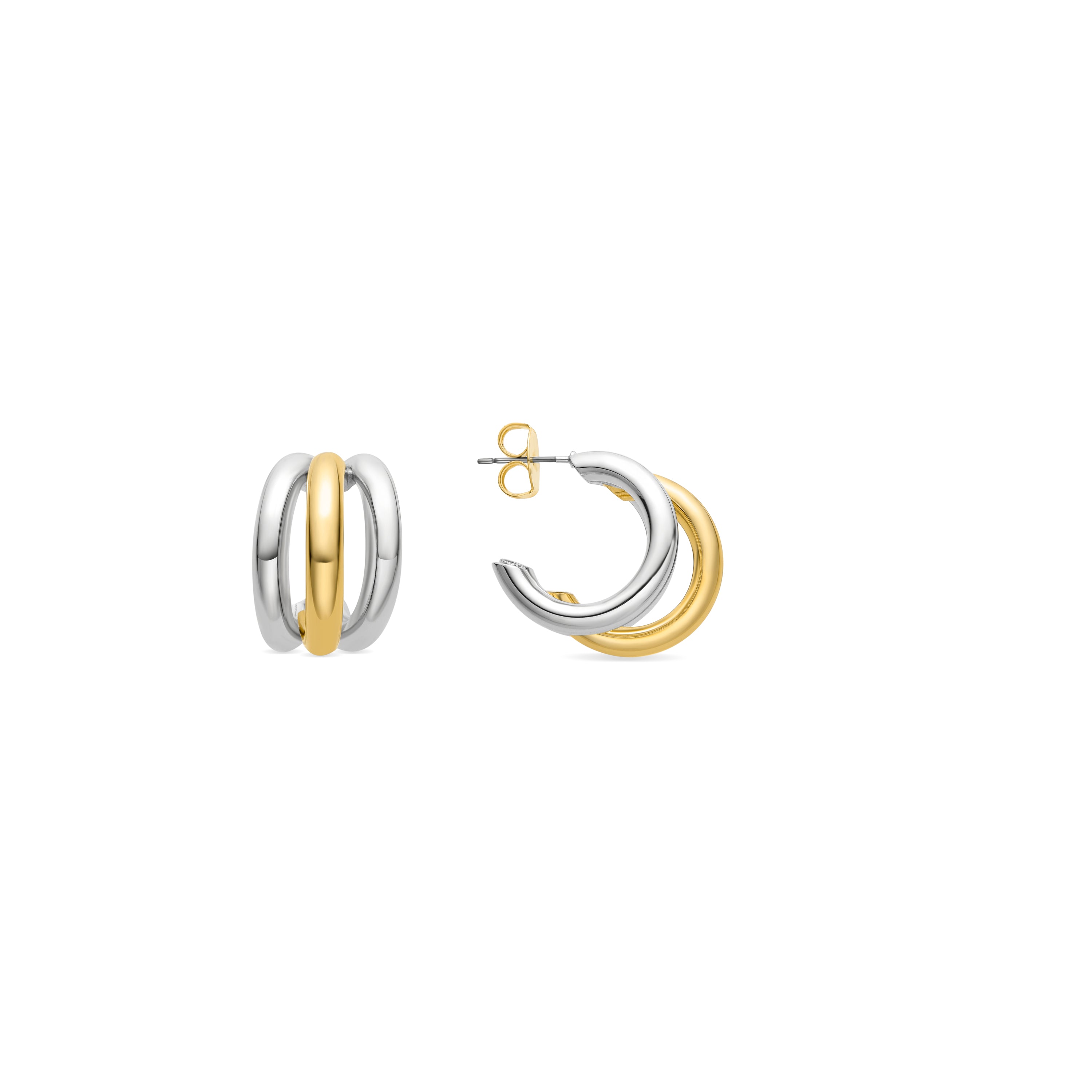 Silver-finished earrings - Nove