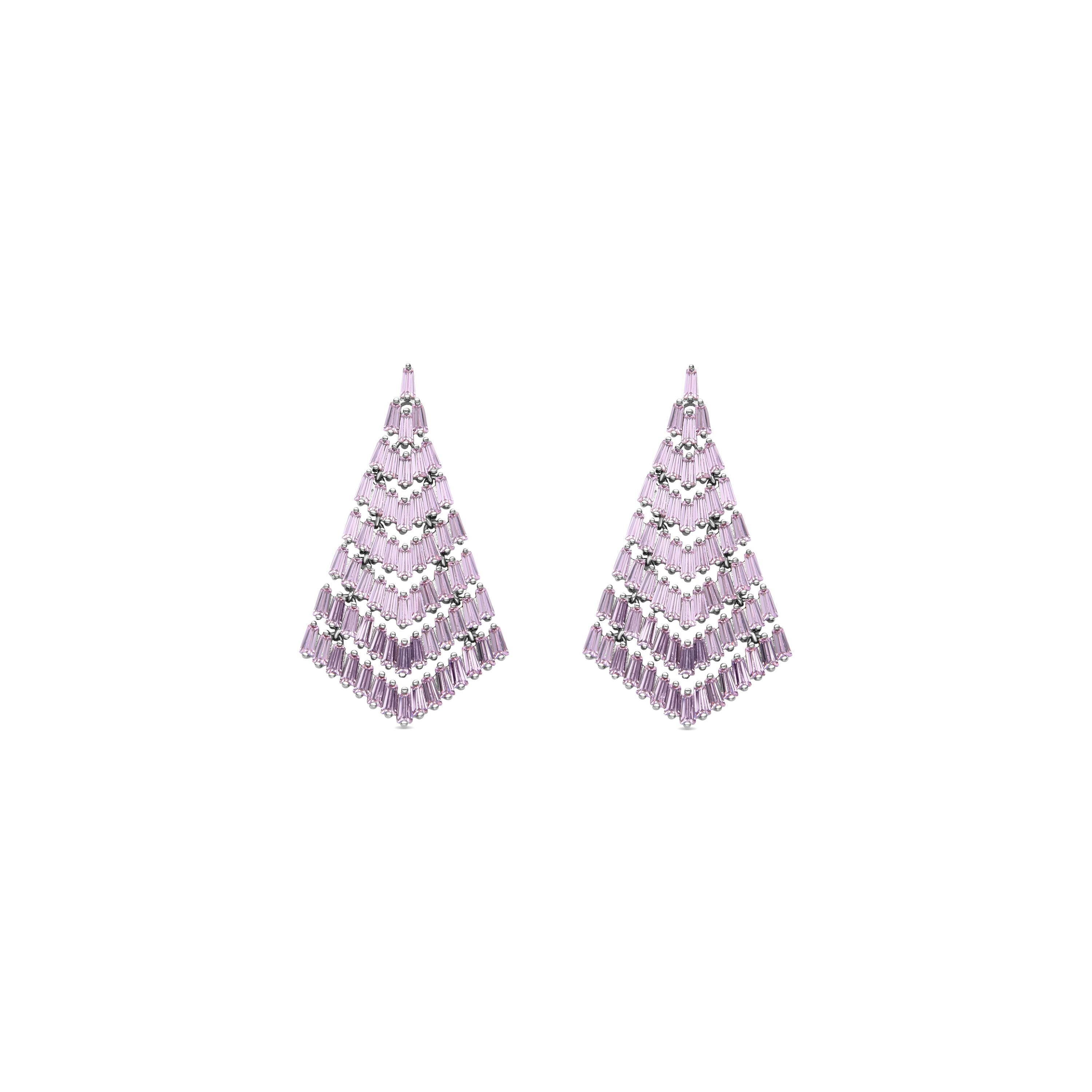 Purple Crystal Earrings Finished in 18K Rose Gold - Kifu