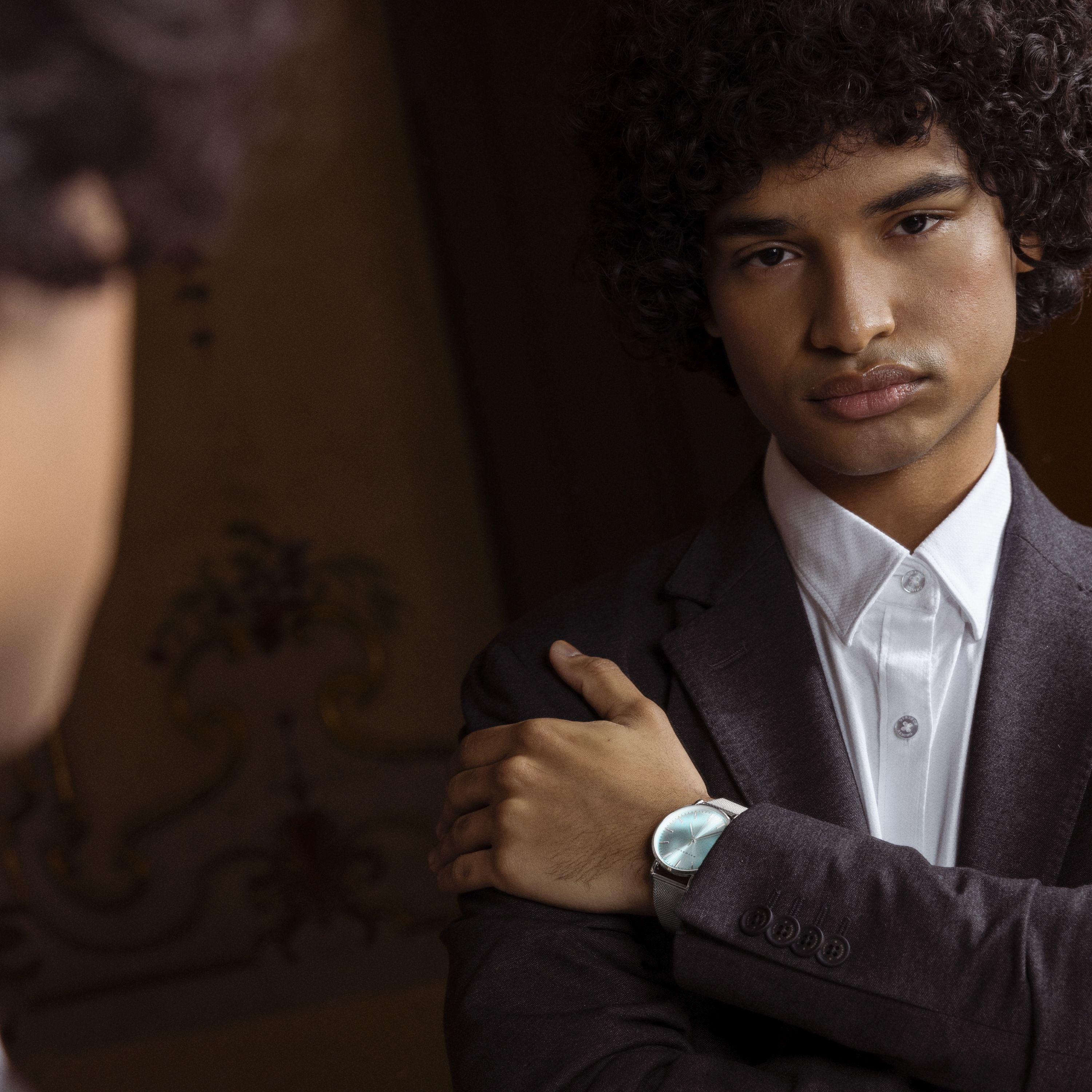 Rhodium-plated watch - Uzrai