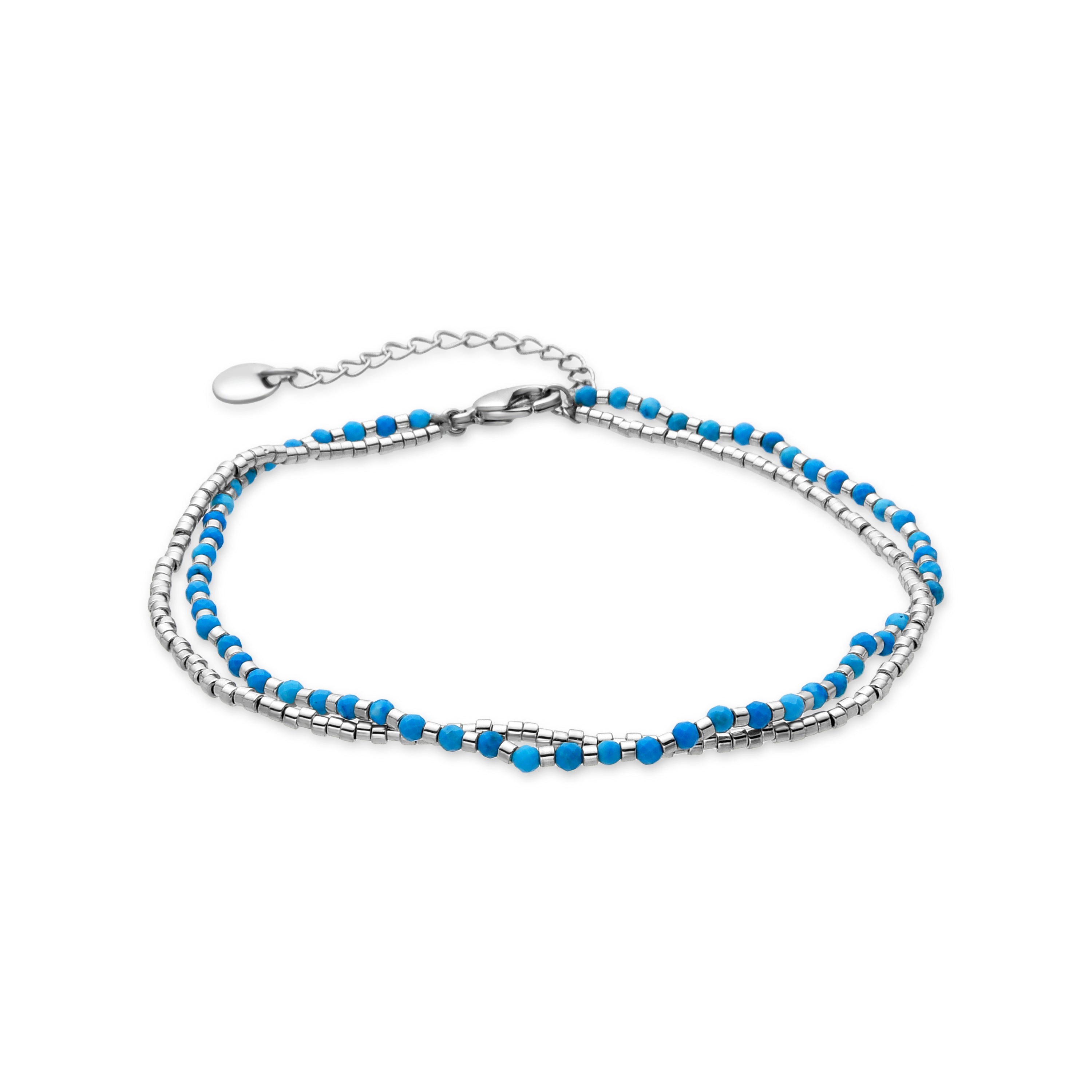 Bracelet with Blue Crystal, silver finish - Lidrin