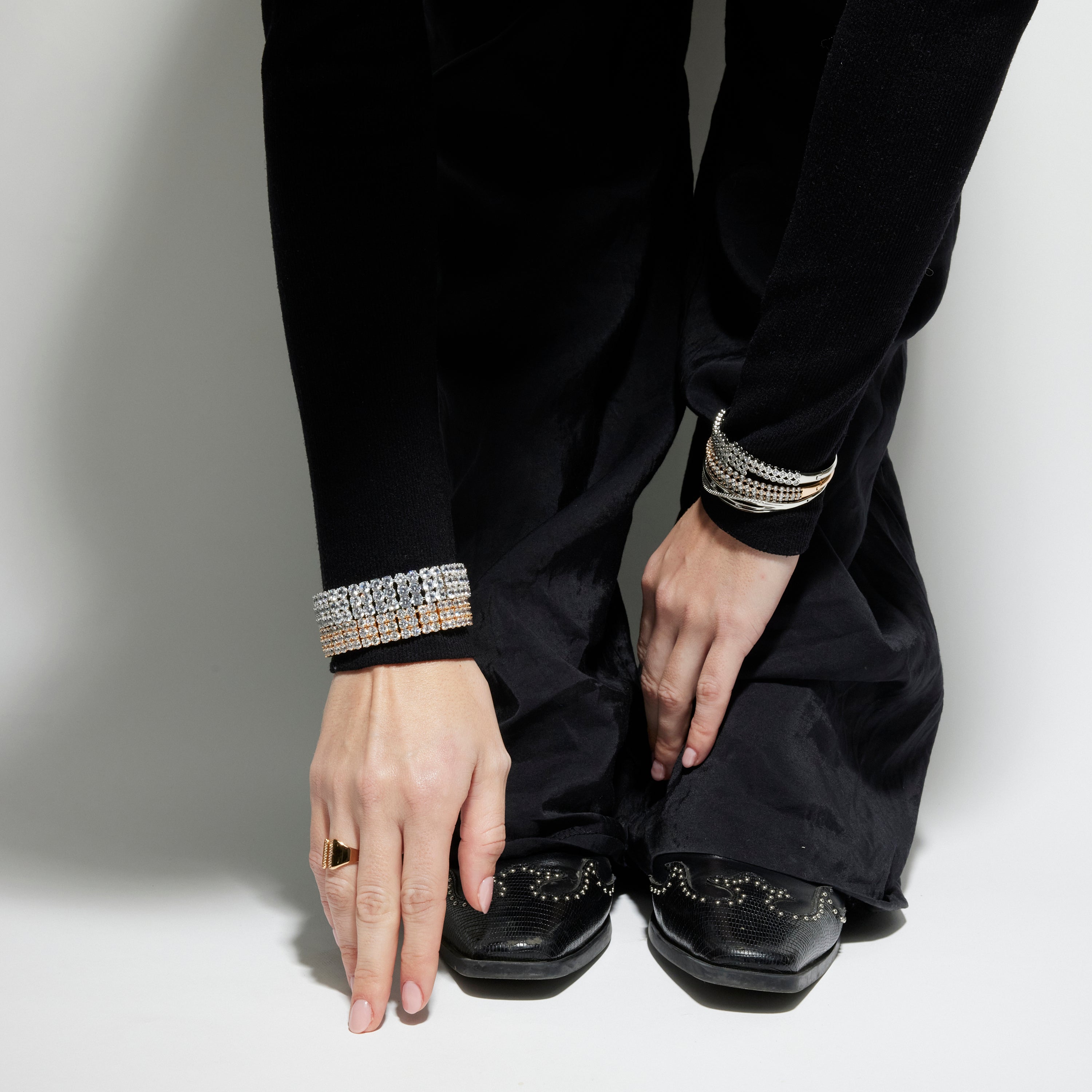 Bracelet with shiny zirconia, silver finish - Laiko