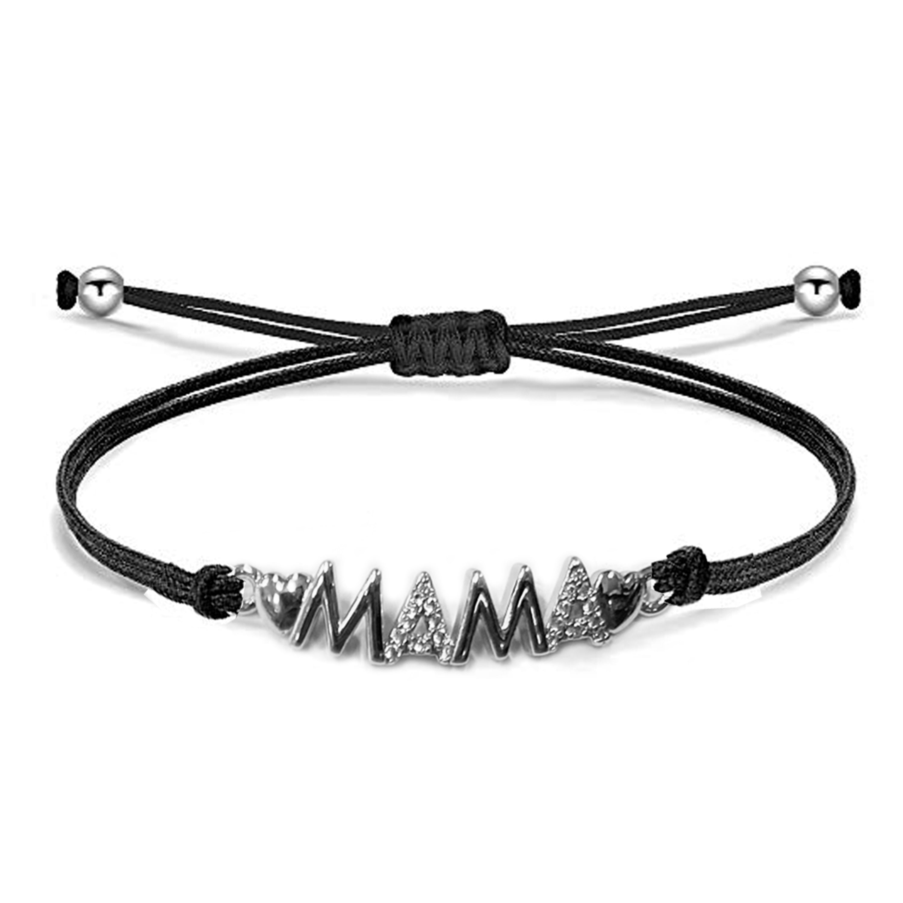 Rhodium-plated brilliant zirconia bracelet - Mom