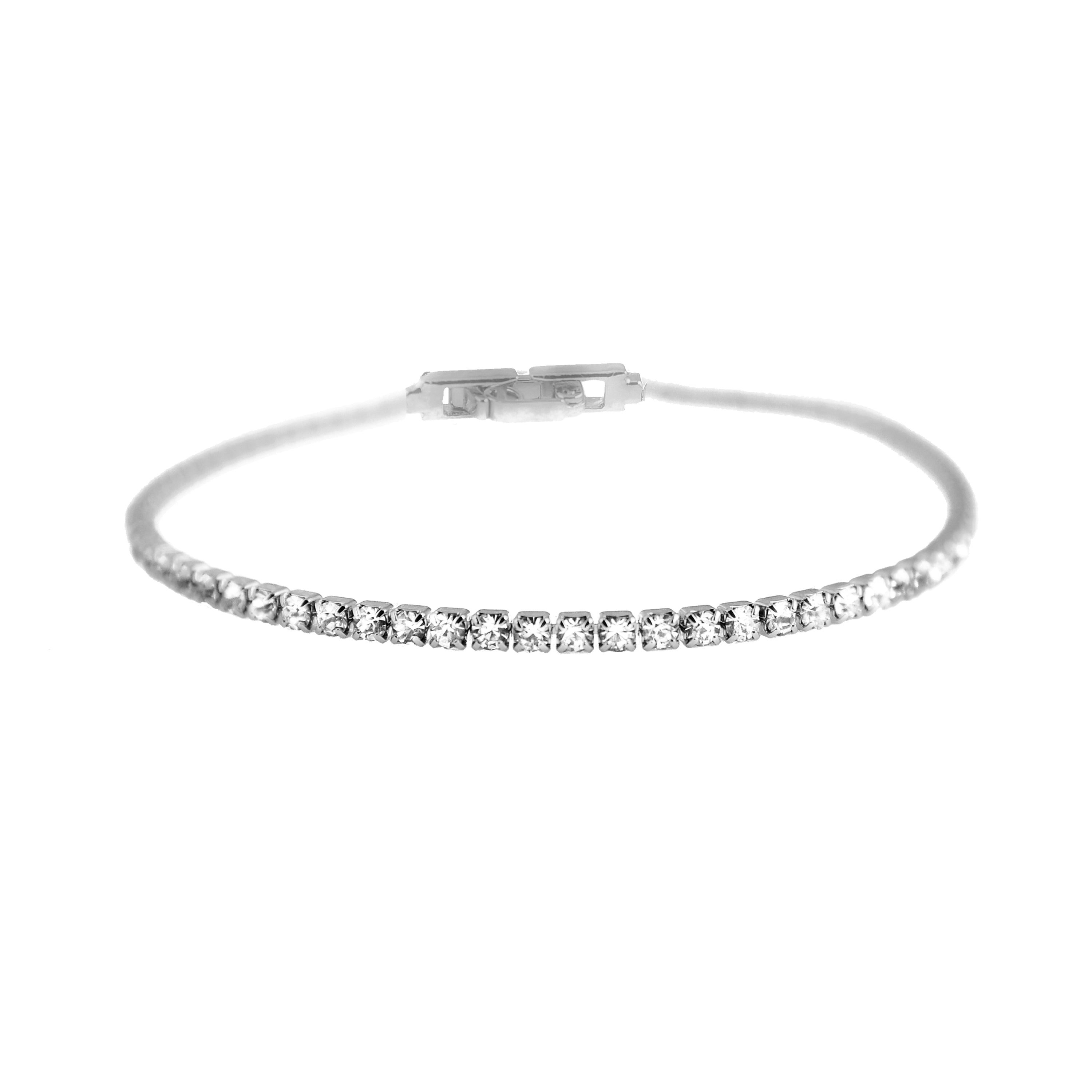 Kayla bracelet with brilliant zirconia and rhodium finish.