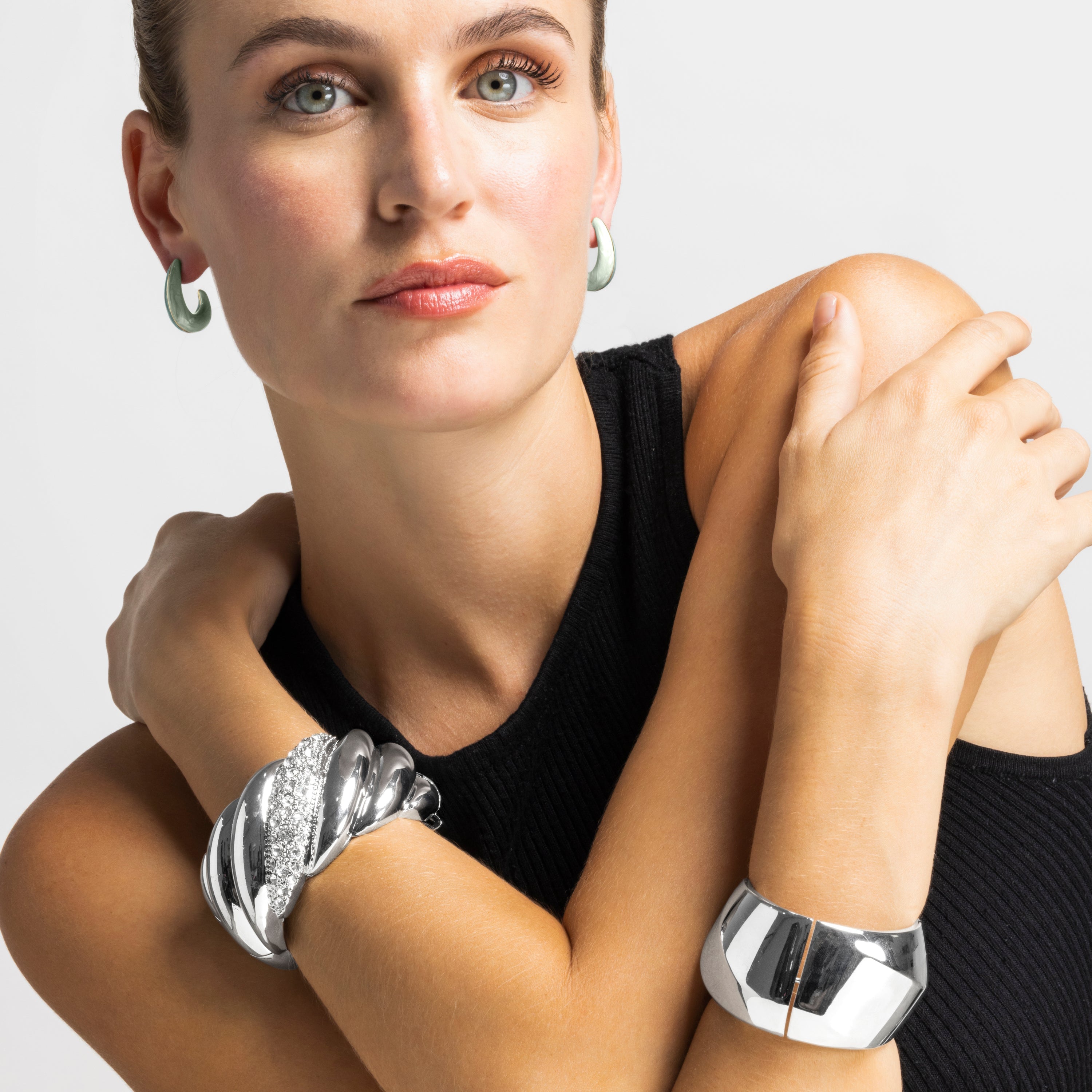 Bracelet with shiny zirconia in silver finish - Eiuh