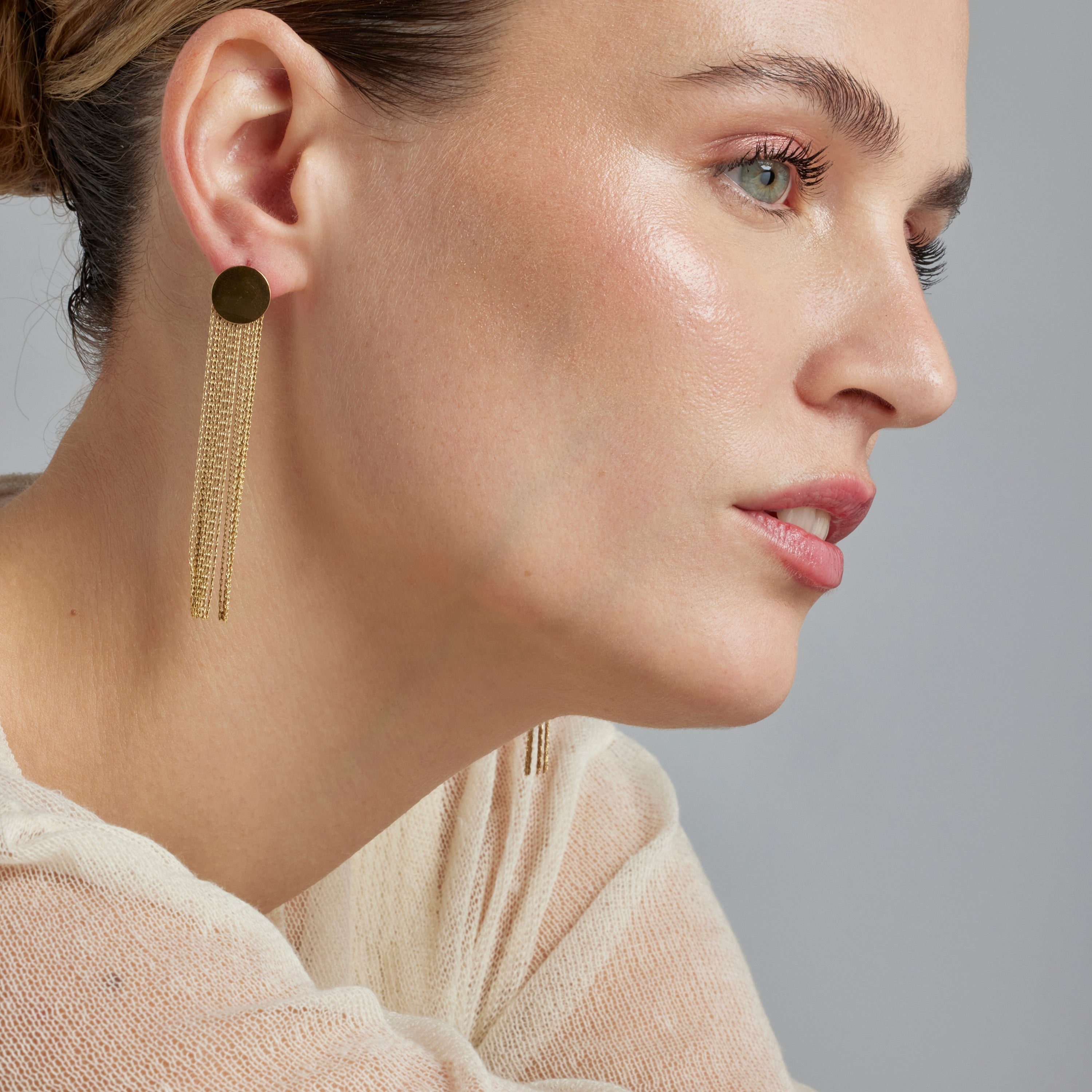 Rhodium-plated earrings - Dencel