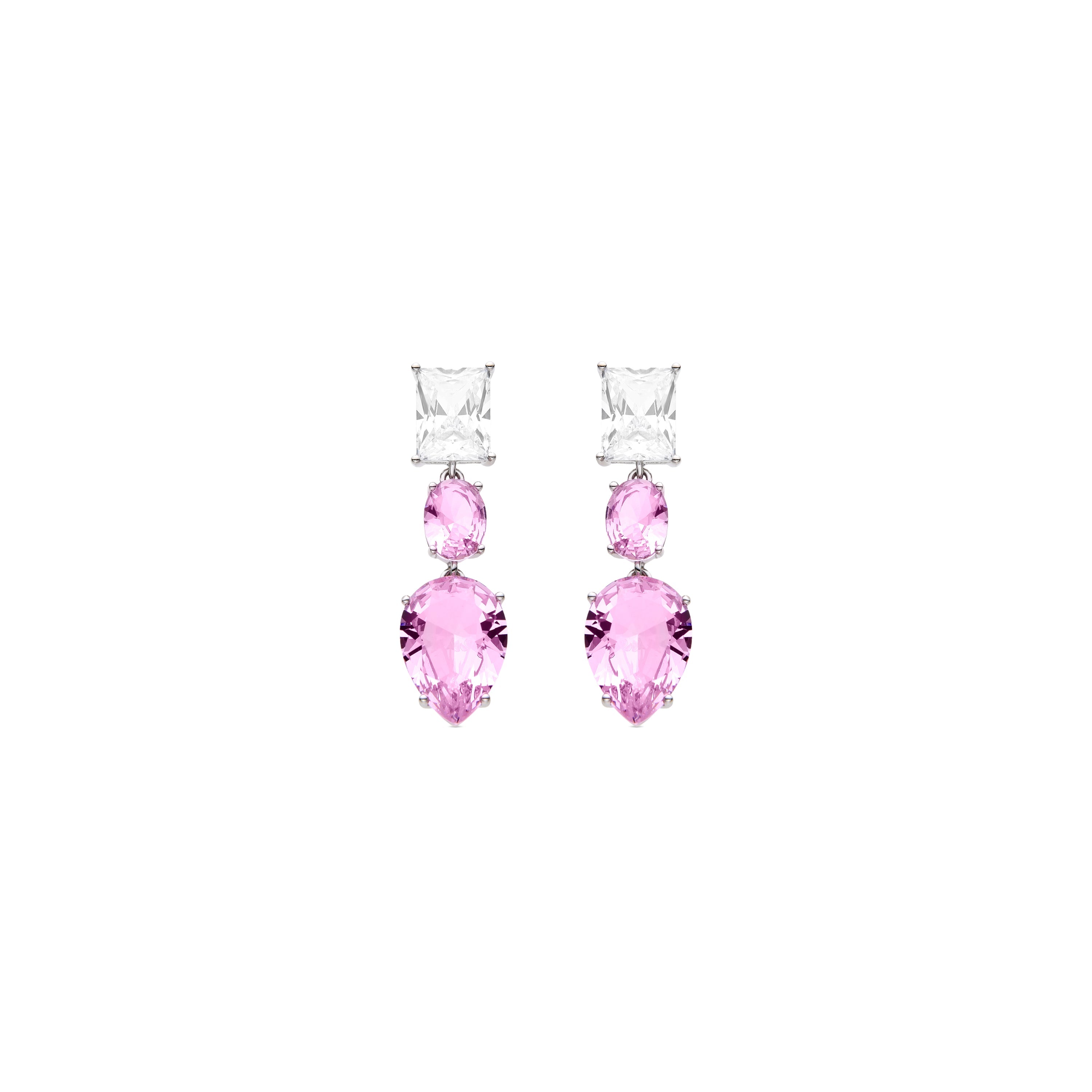 Multicolor Hydrothermal Quartz Earrings with Rhodium Finish - Manex