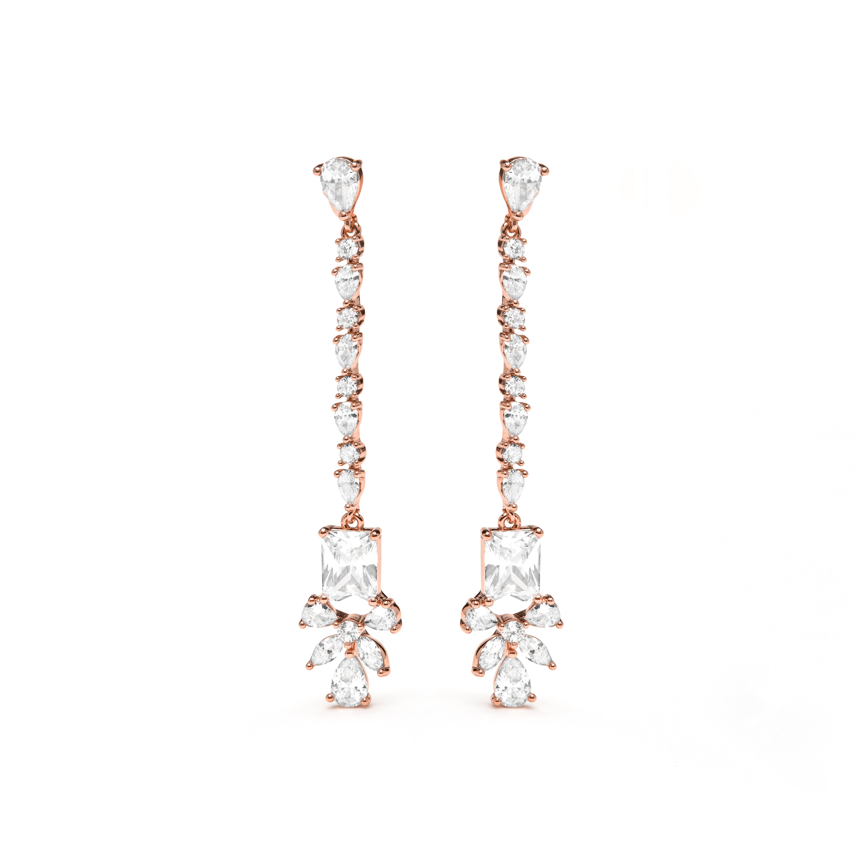 Silver-finished earrings with brilliant zirconia - Gerque