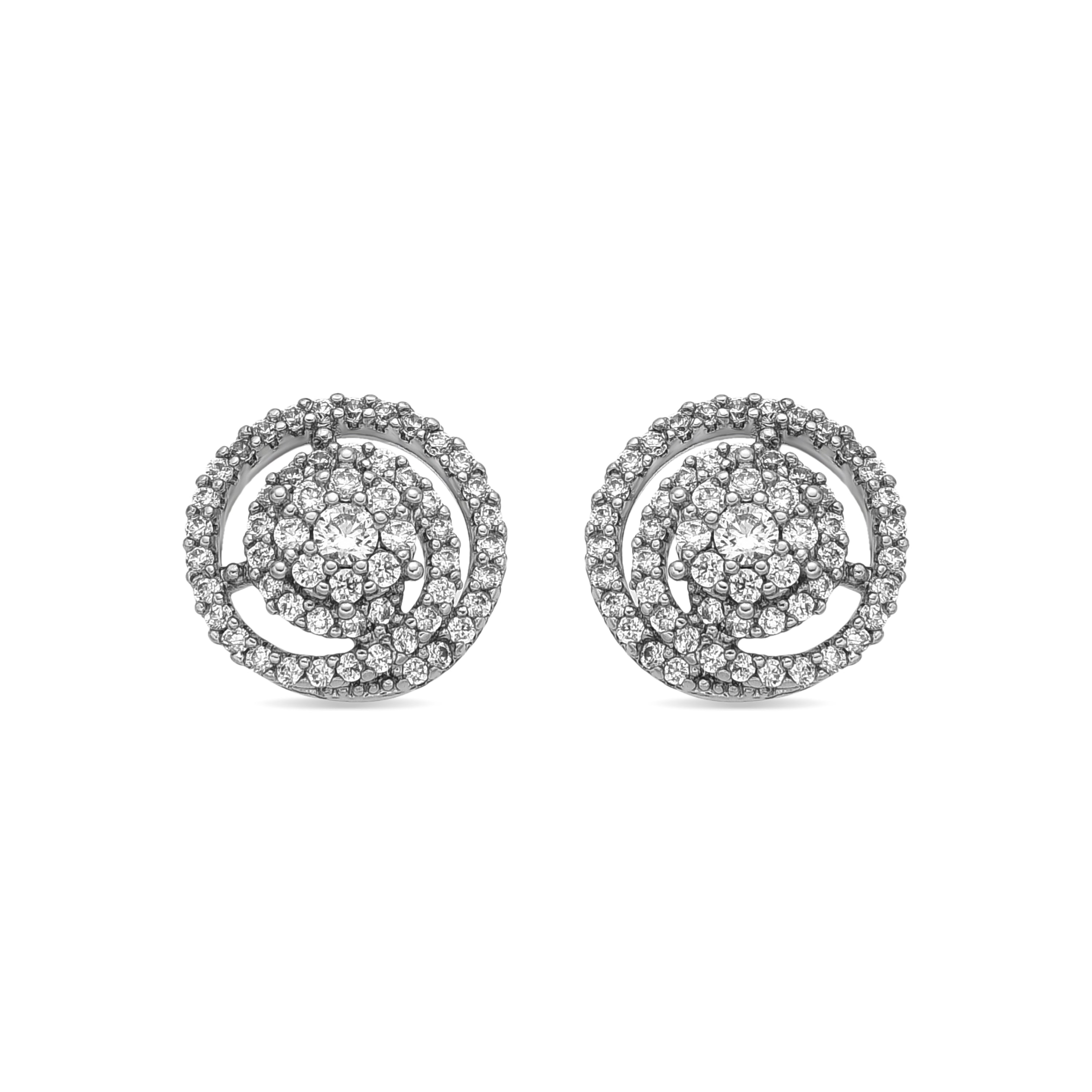 Silver-finished earrings with brilliant zirconia - Zarassy