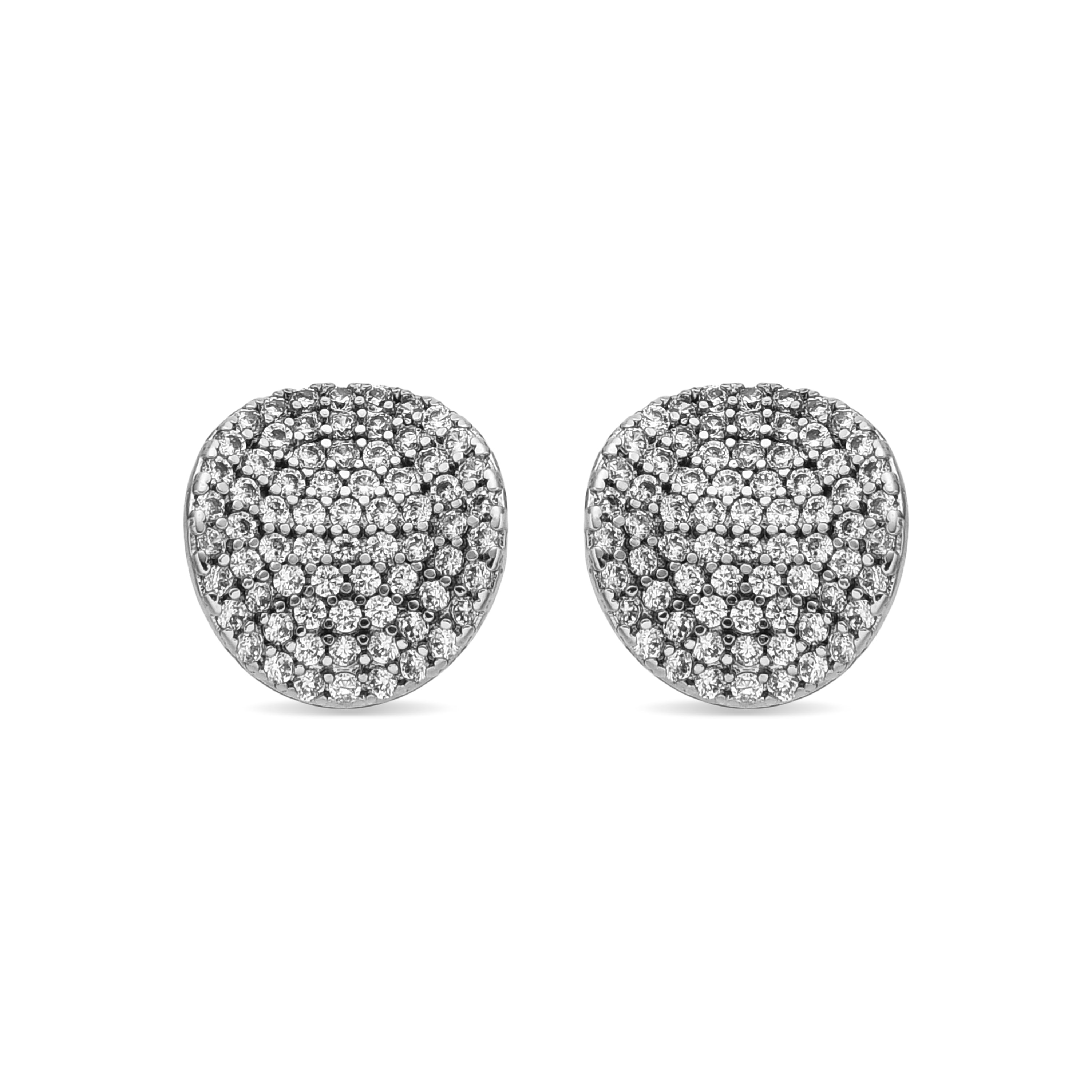 Silver-finished earrings with brilliant zirconia - Gilmet