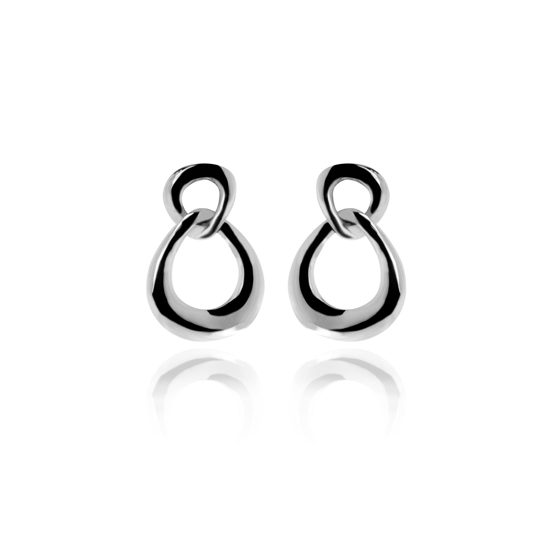 Rhodium-plated earrings - Jomo