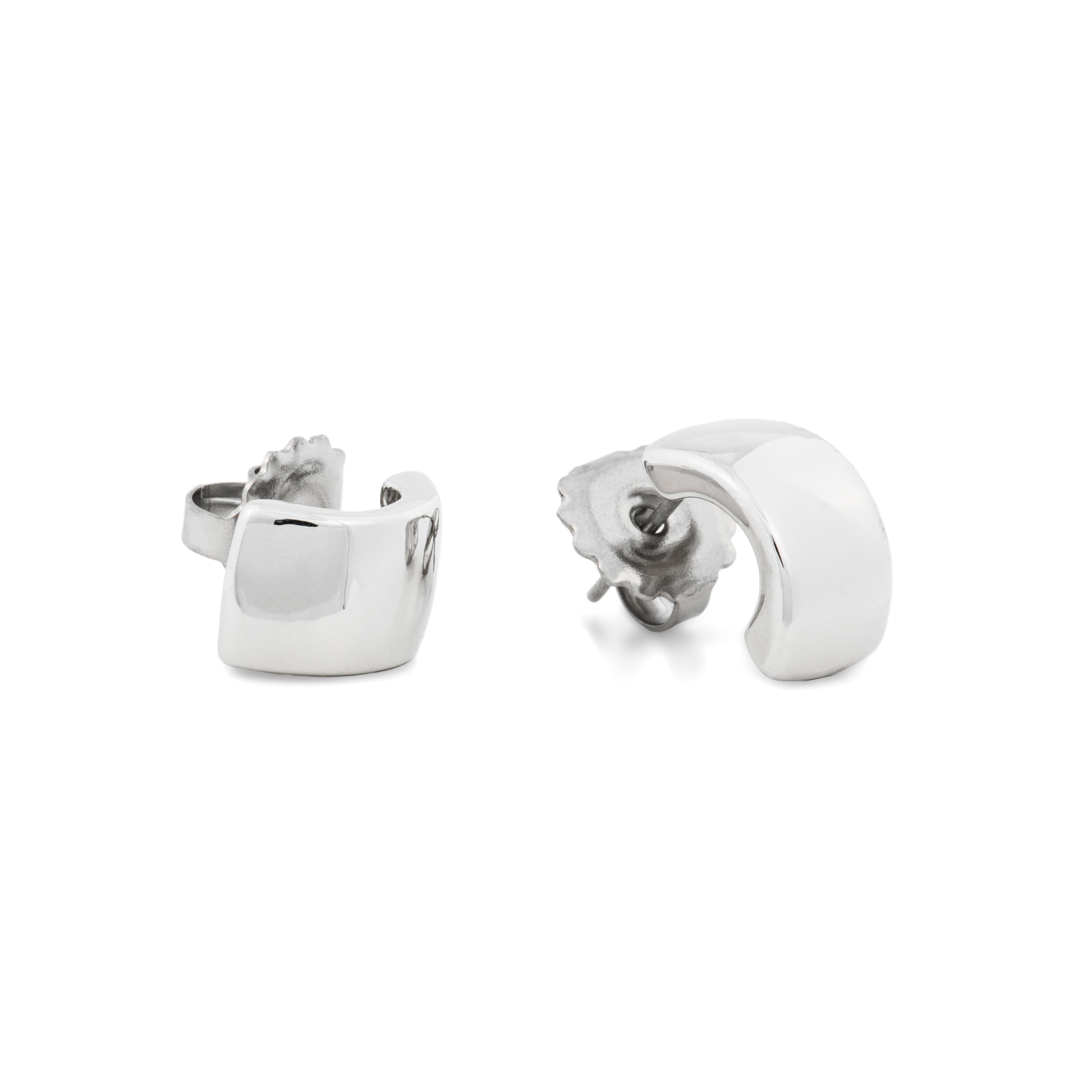 Rhodium-plated earrings - Komla