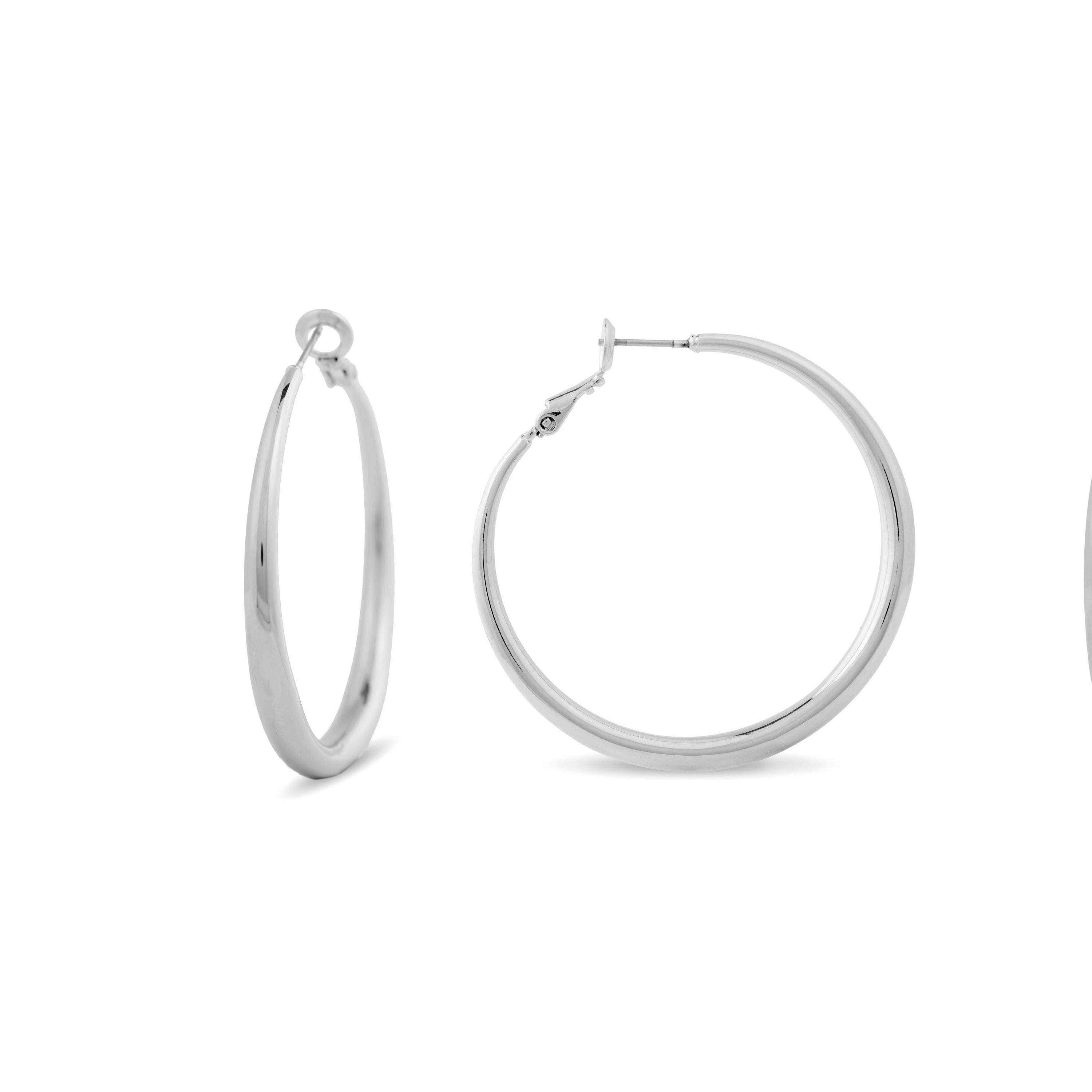 Rhodium-plated earrings - Sira