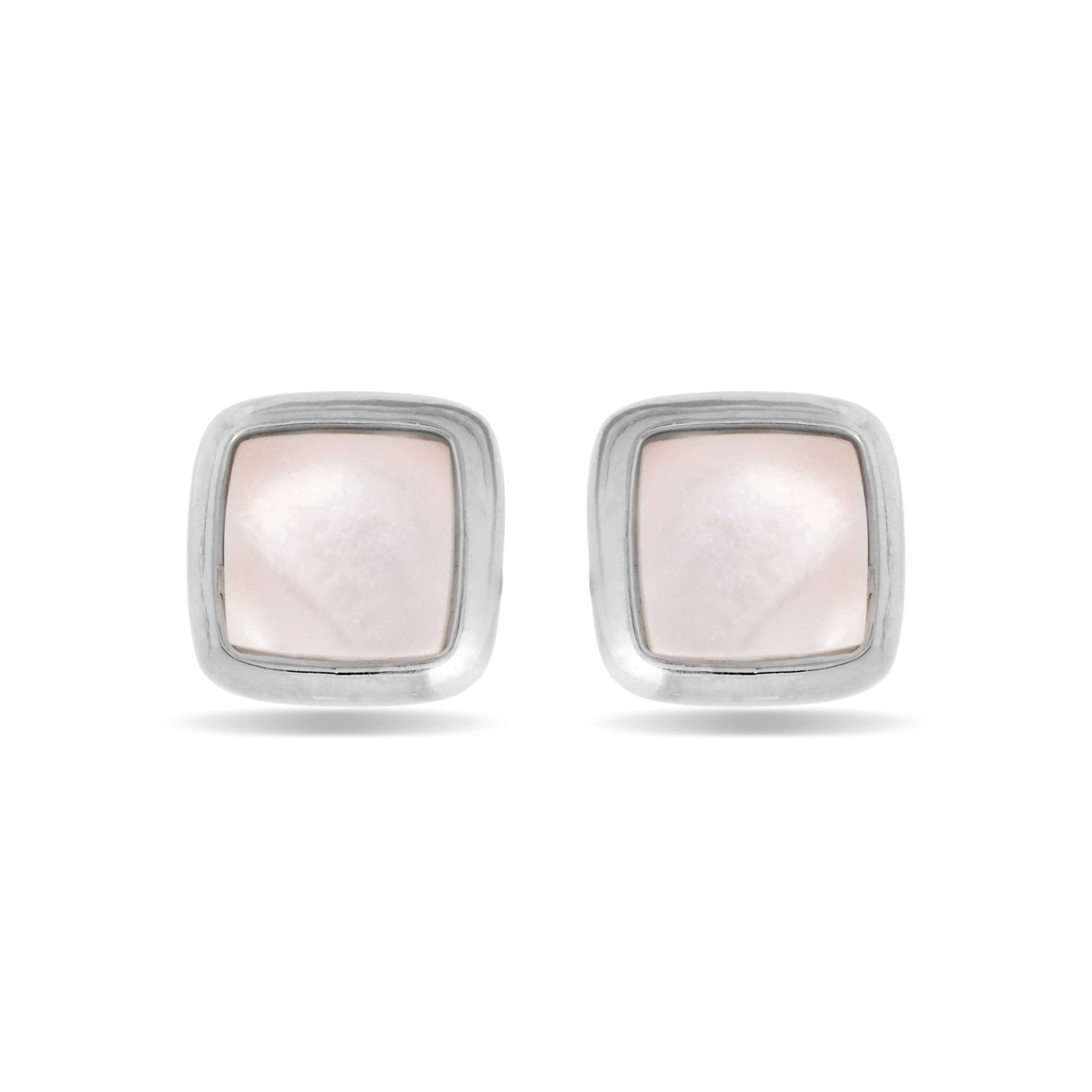 Cat's Eye Earrings with Rhodium Finish - Mosi