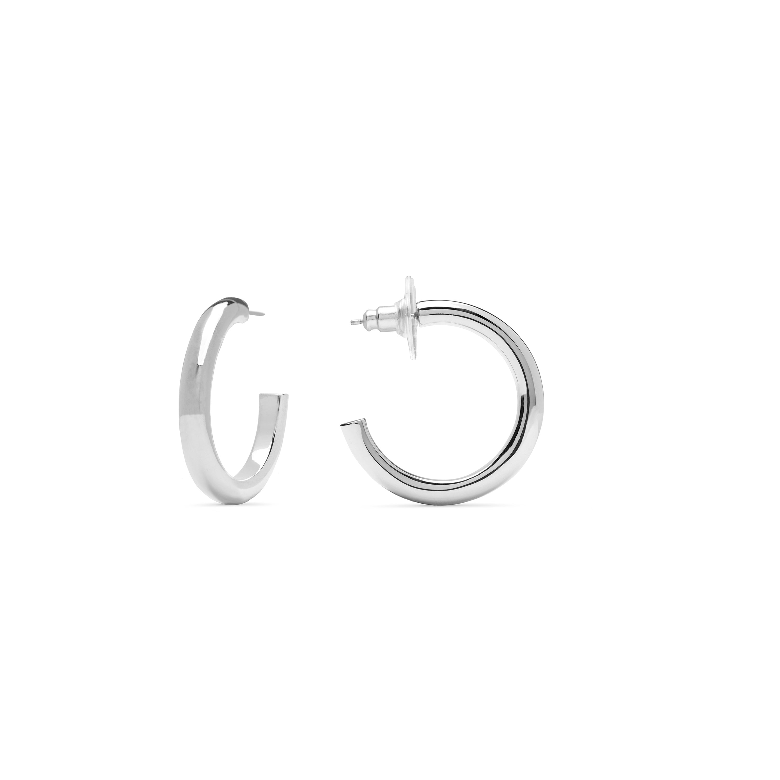 Rhodium-plated earrings - Dancir