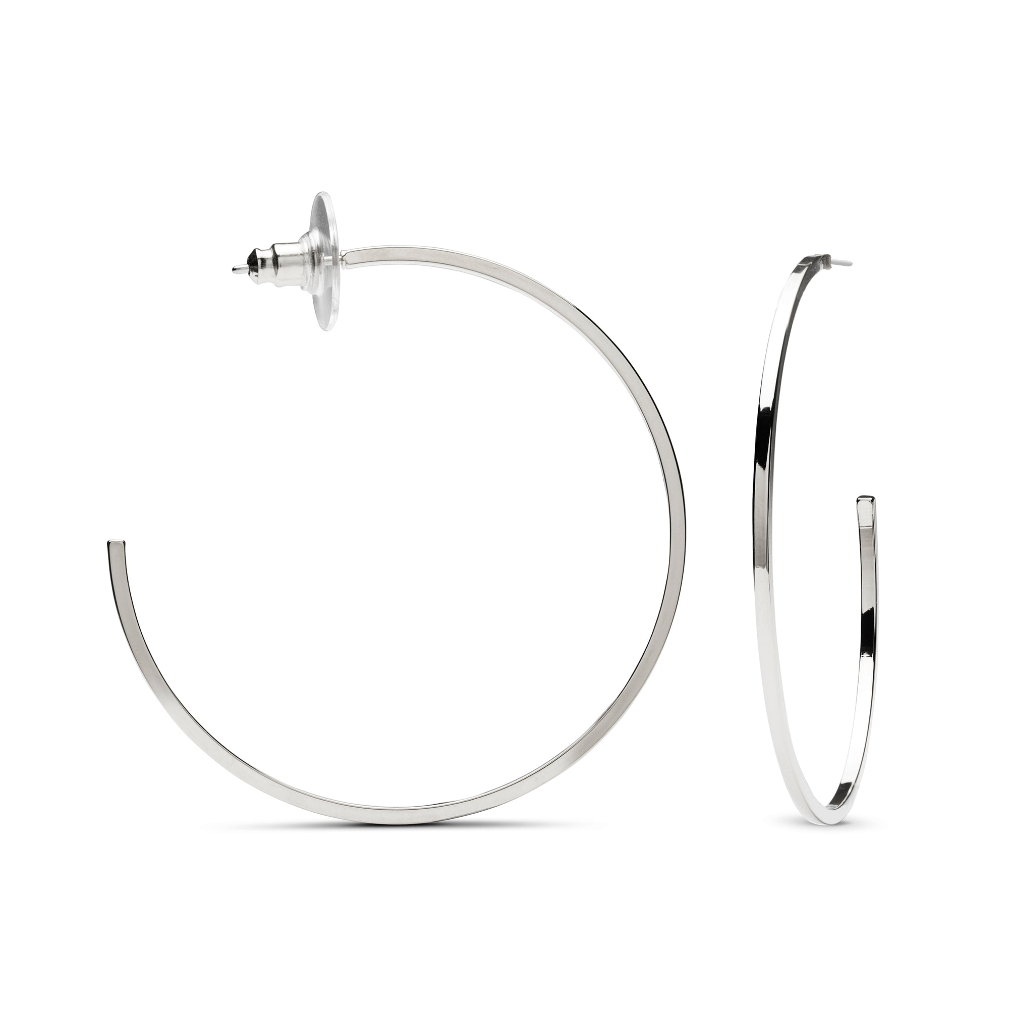 Rhodium-plated earrings - Nemar