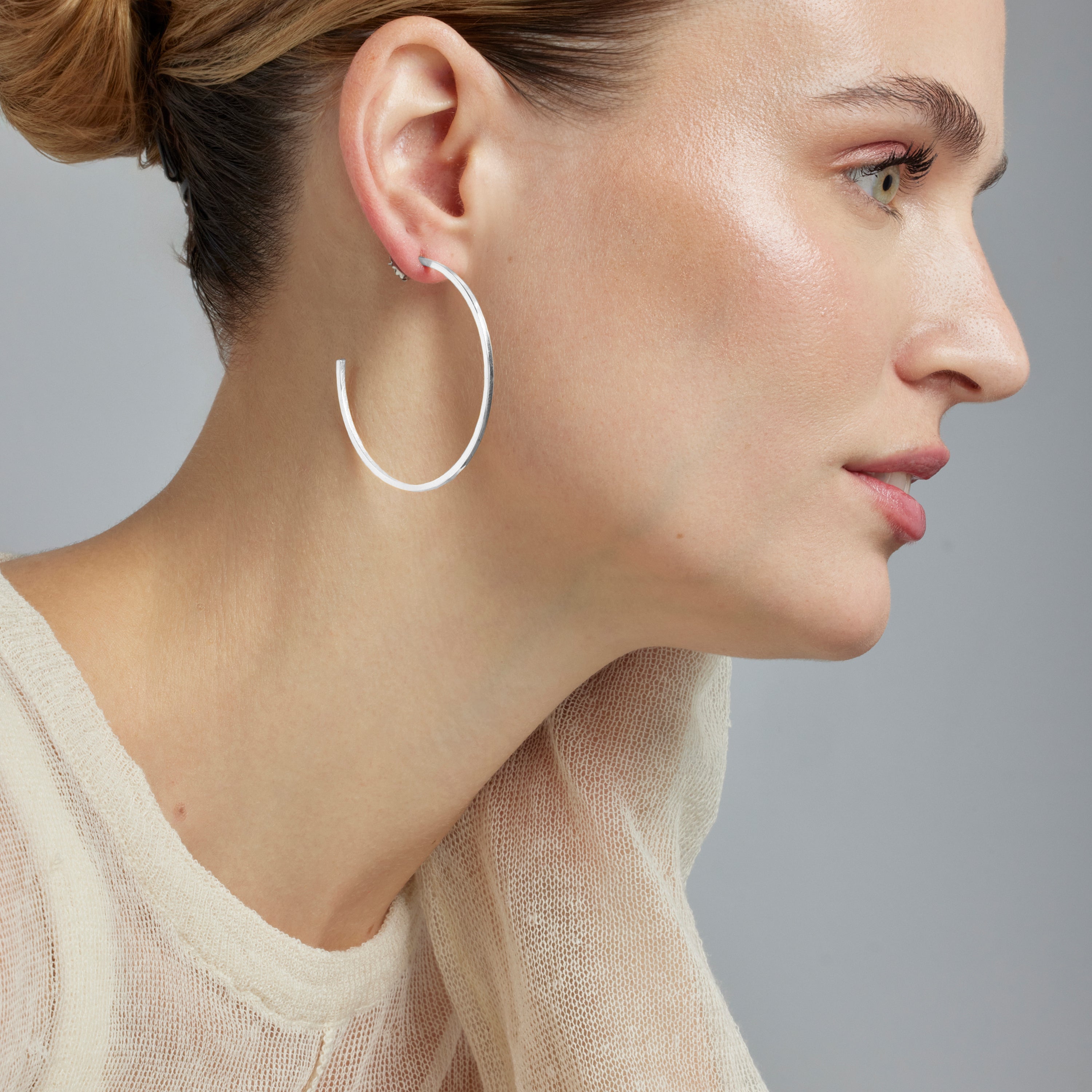Rhodium-plated earrings - Nemar