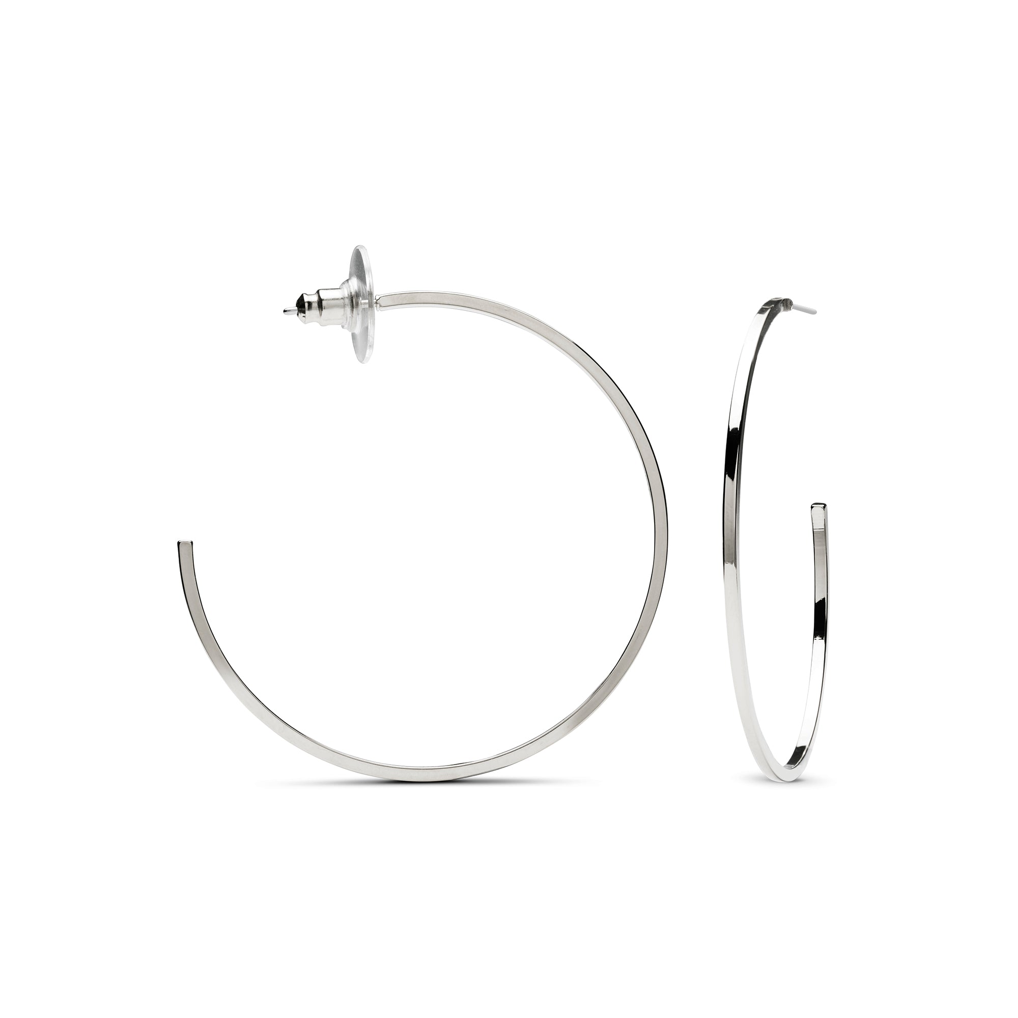 Rhodium-plated earrings - Erkang