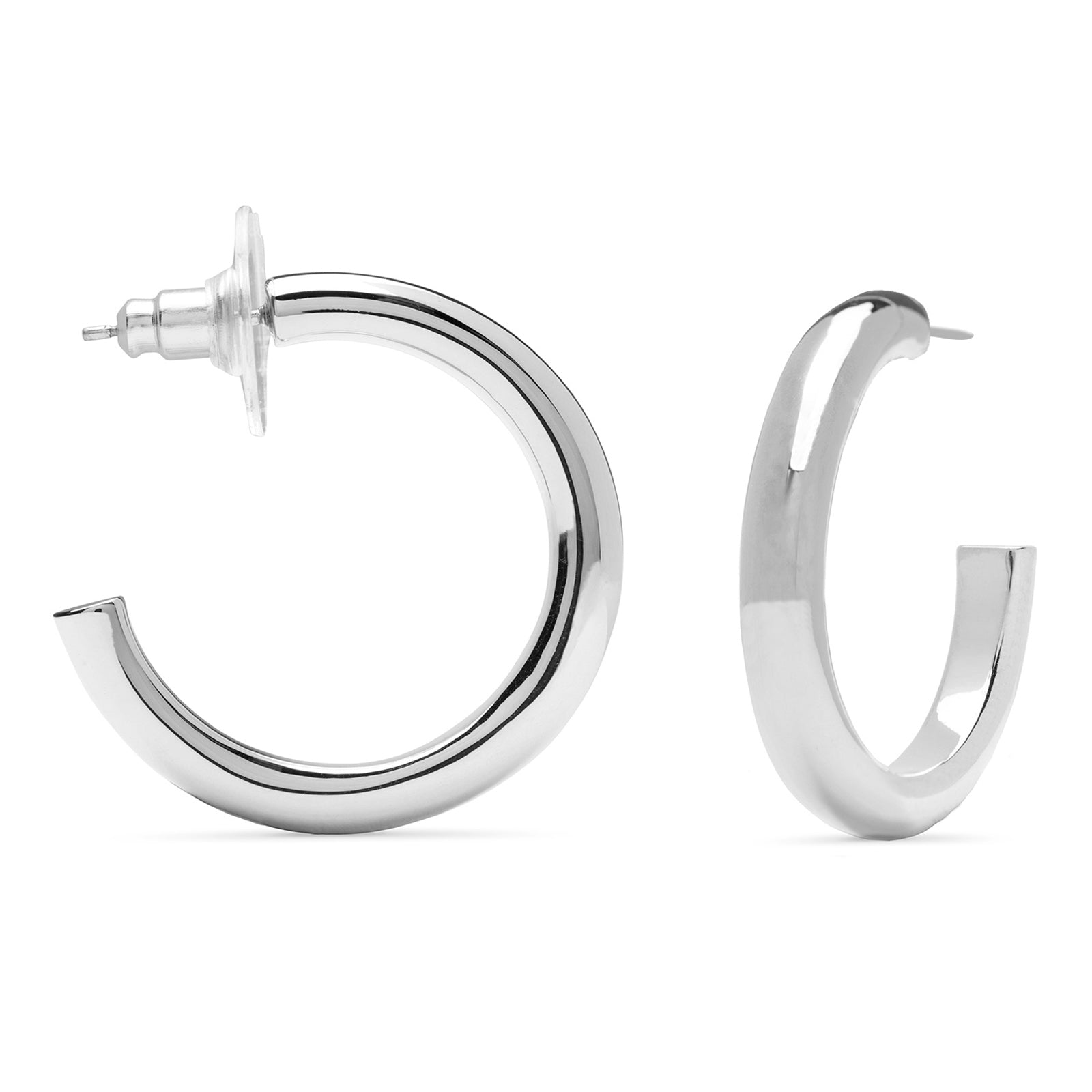 Rhodium-plated earrings - Maret