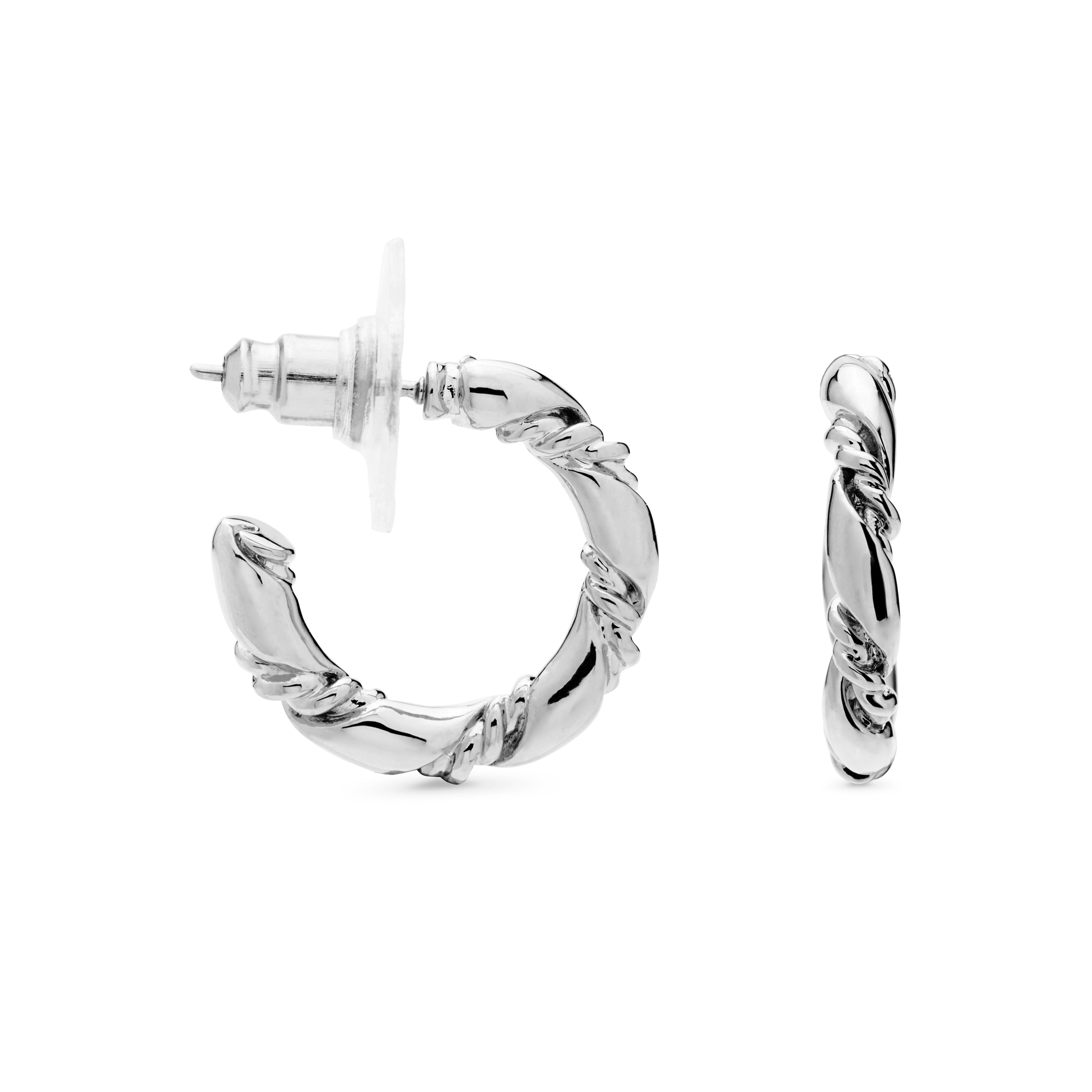 Rhodium-plated earrings - Phiaken