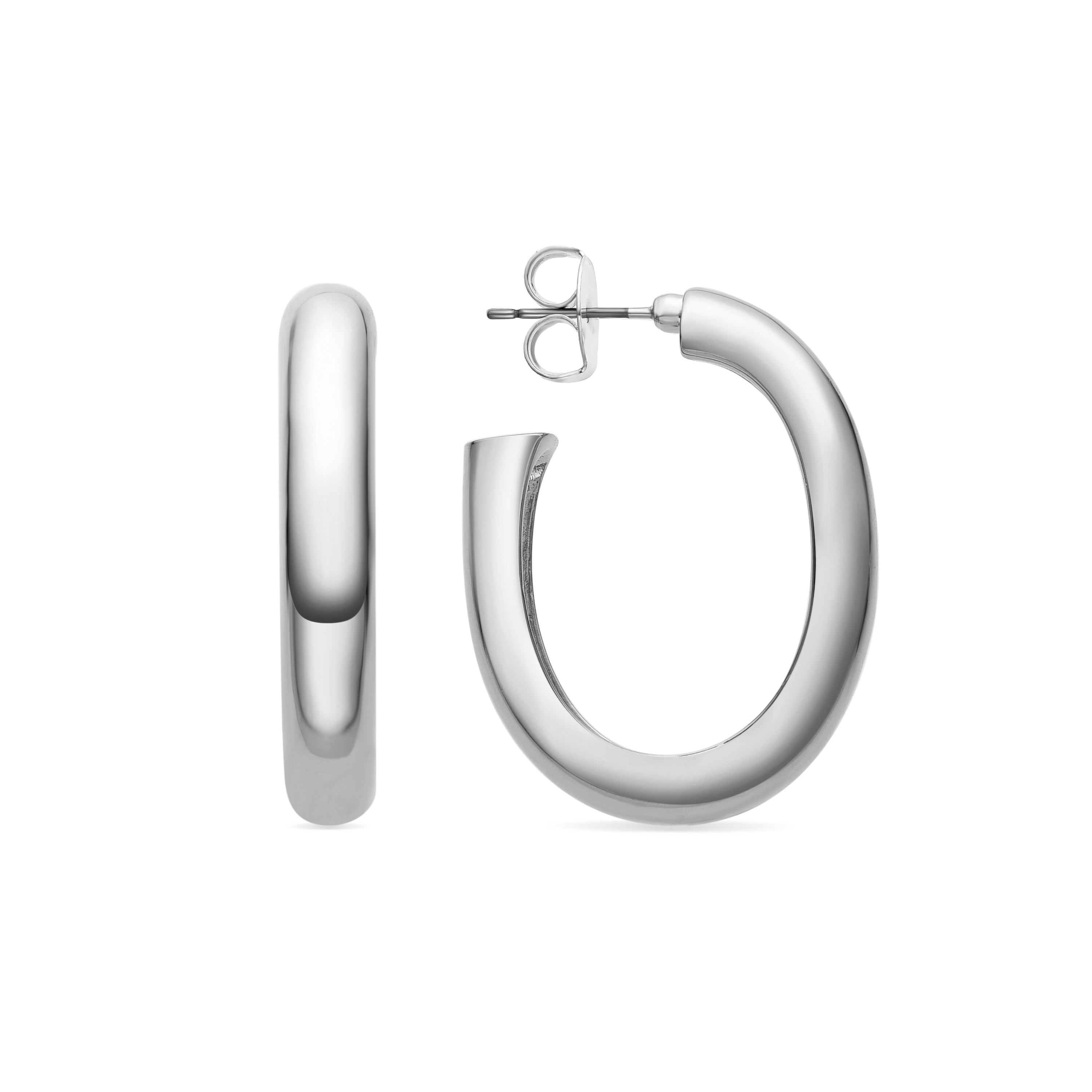 Rhodium-plated earrings - Hewcar