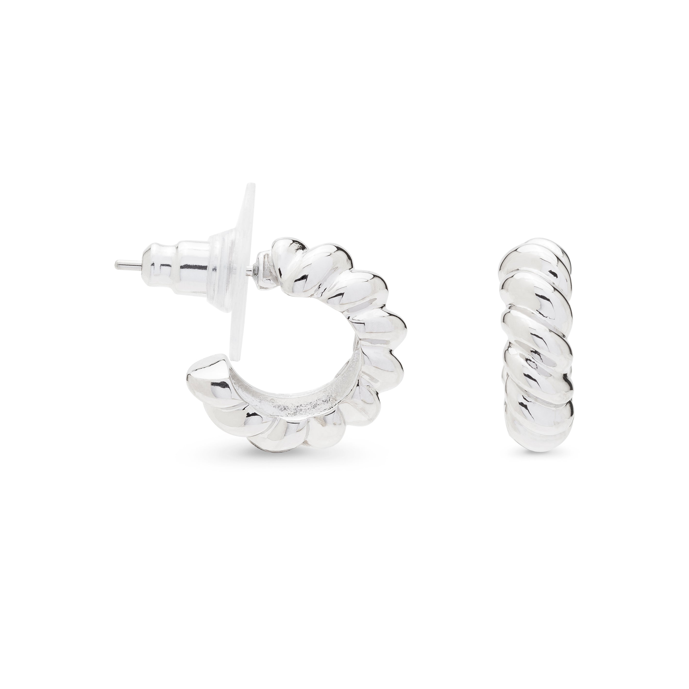 Rhodium-plated earrings - Tomven