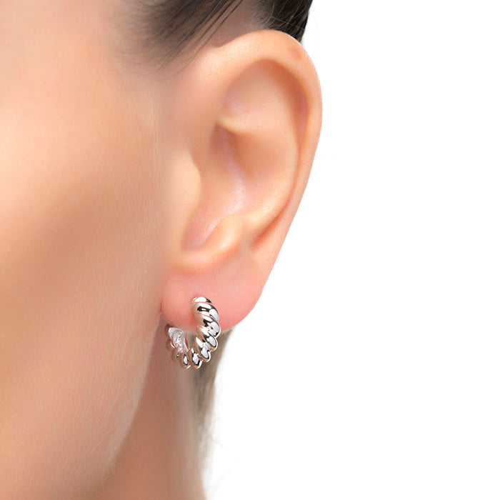 Rhodium-plated earrings - Tomven