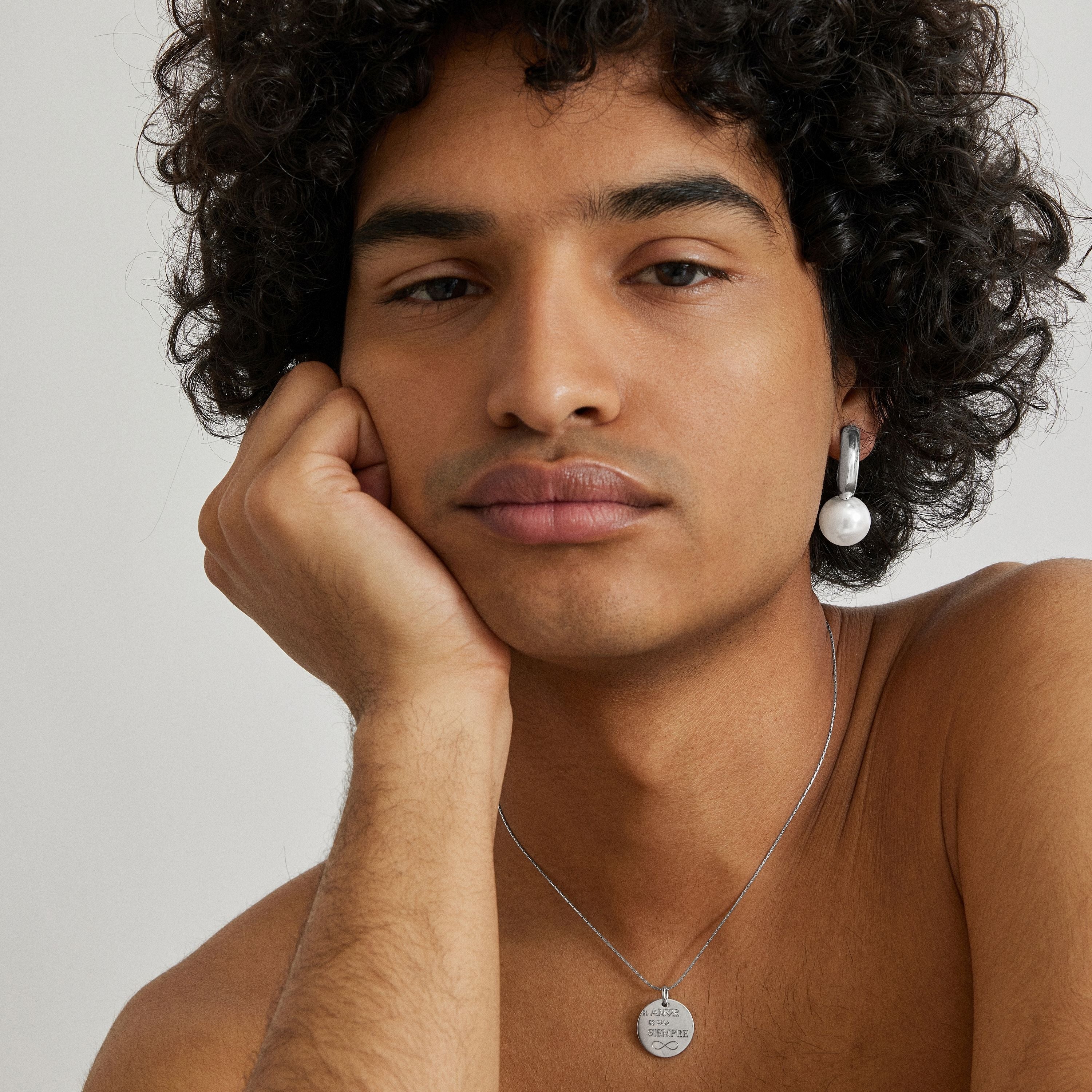 White Pearl Earrings with Rhodium Finish - Nesh
