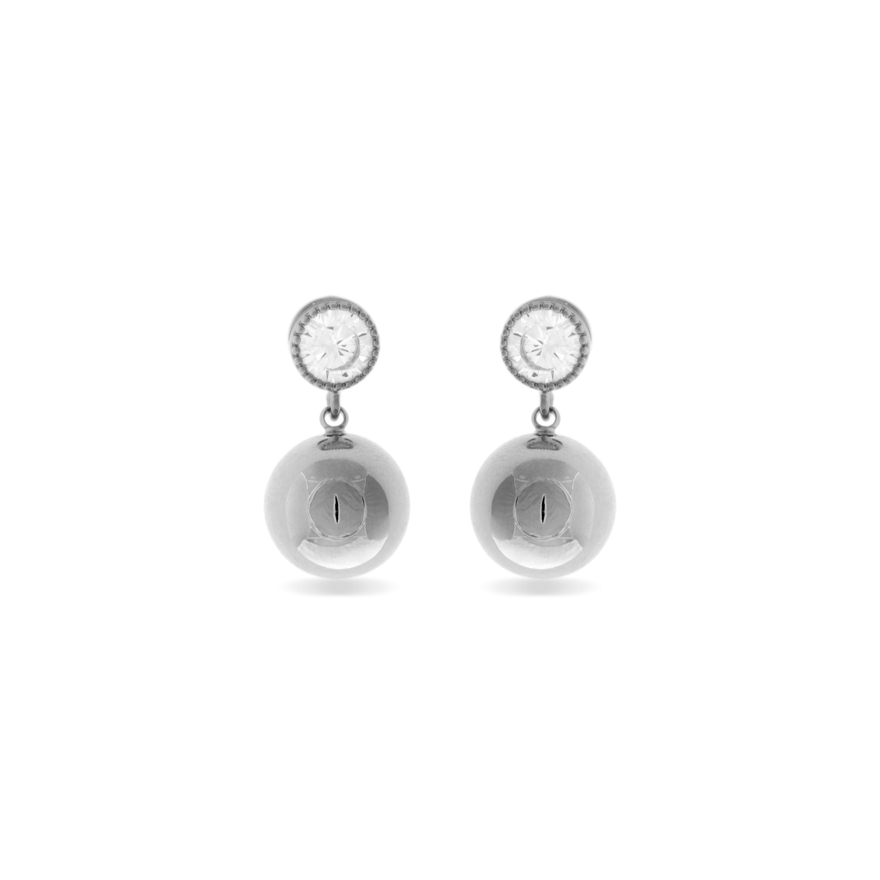 Rhodium-plated earrings - Dilza