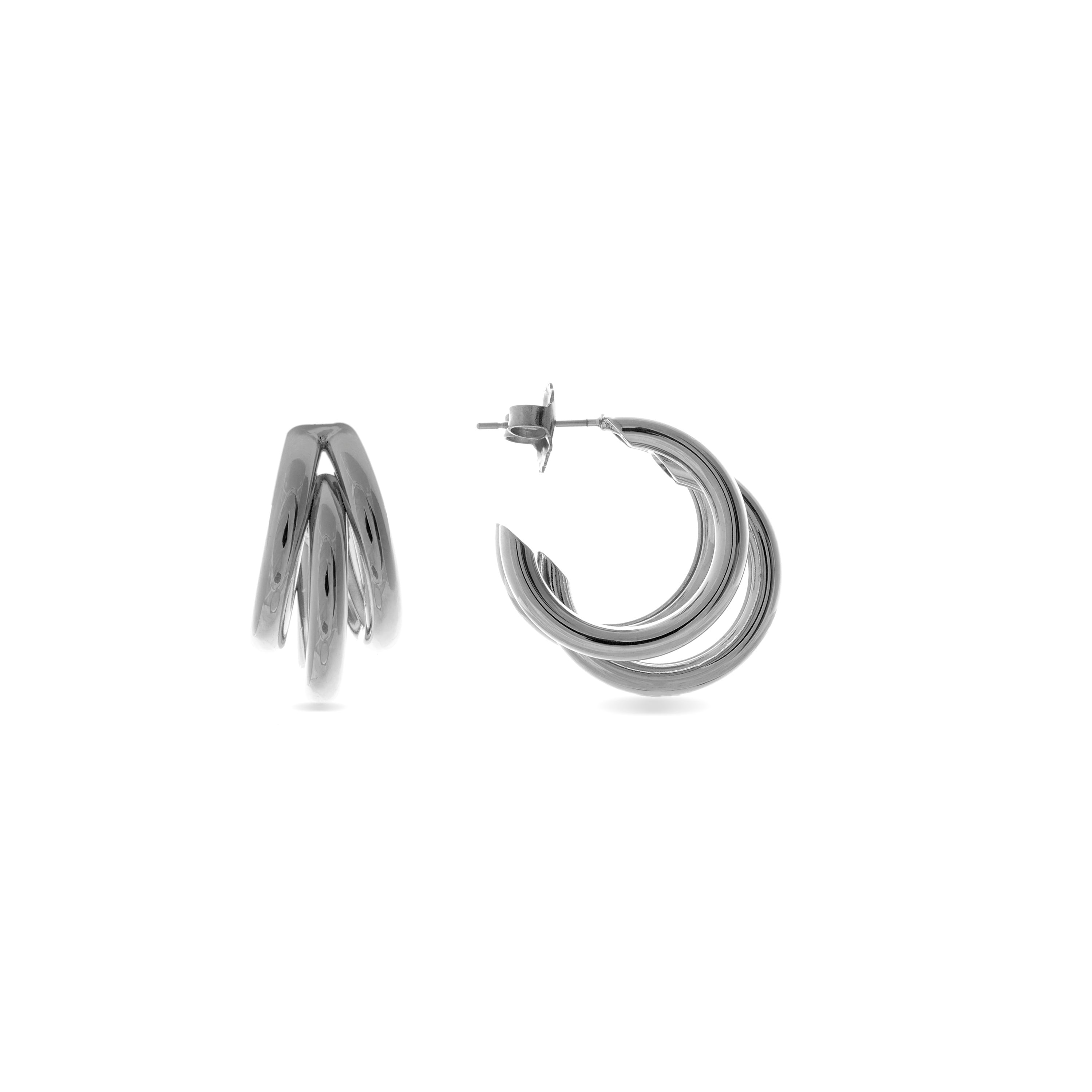 Silver-finished earrings - Nove