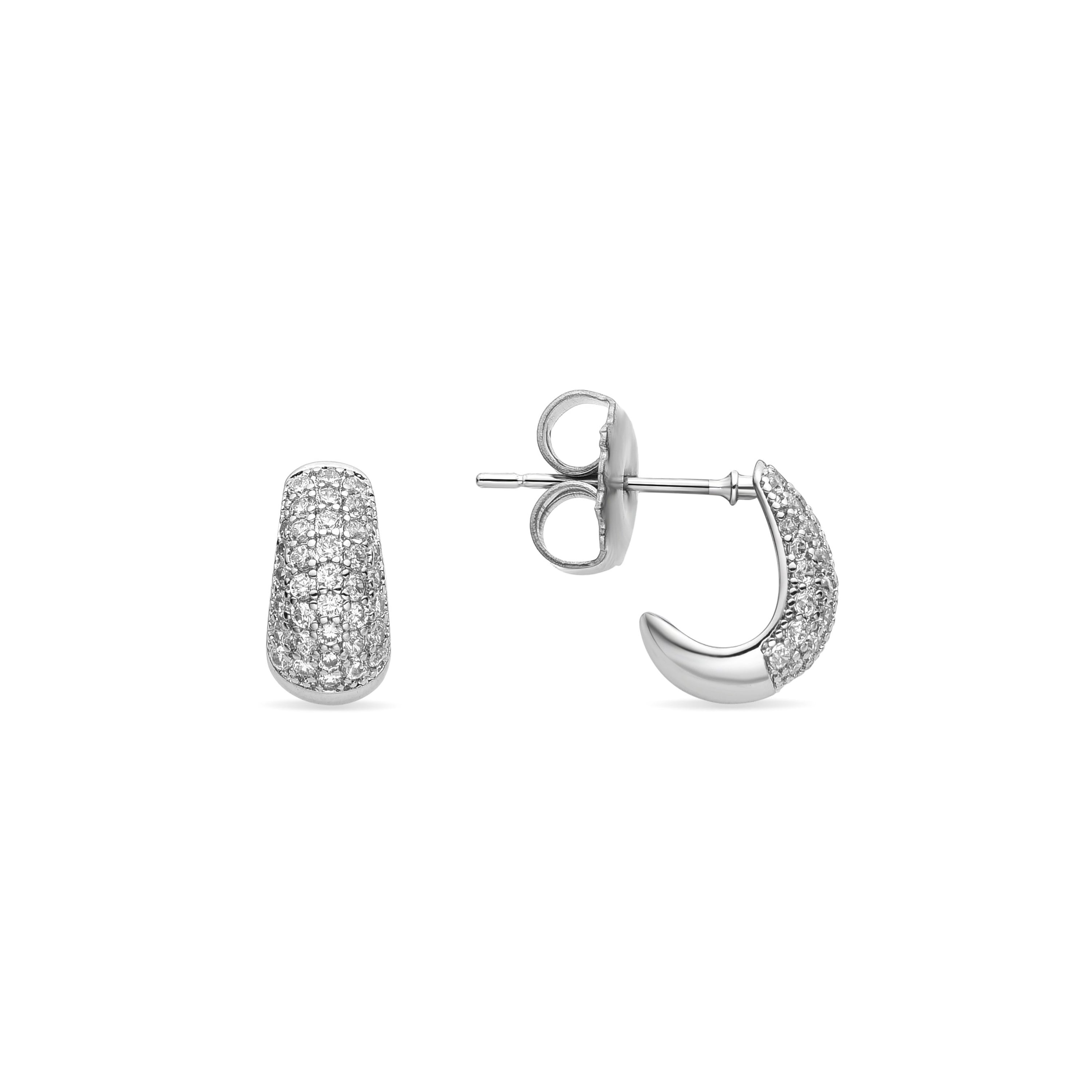 Greko Rhodium-Finished Brilliant Zirconia Earrings