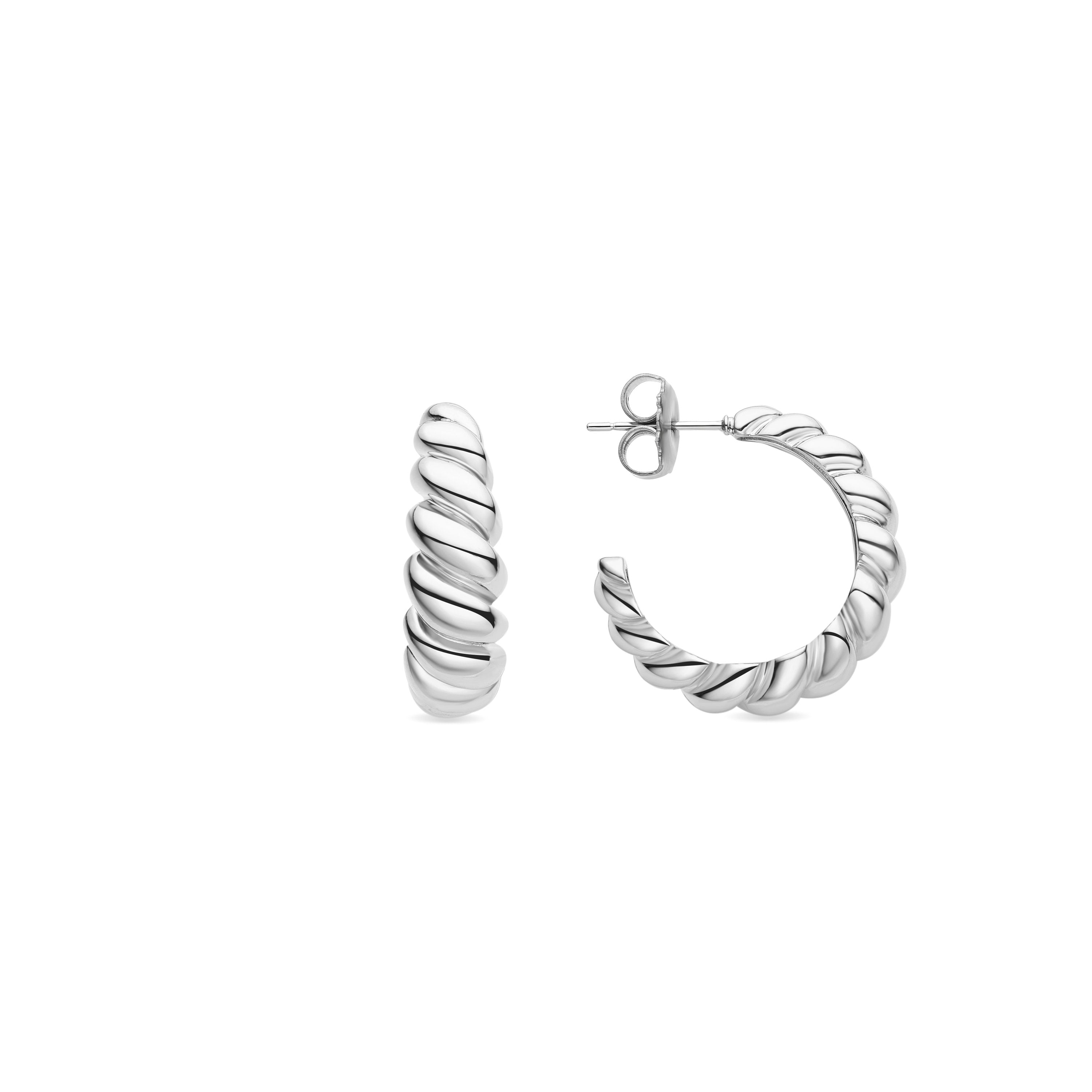 Rhodium-plated earrings - Intia