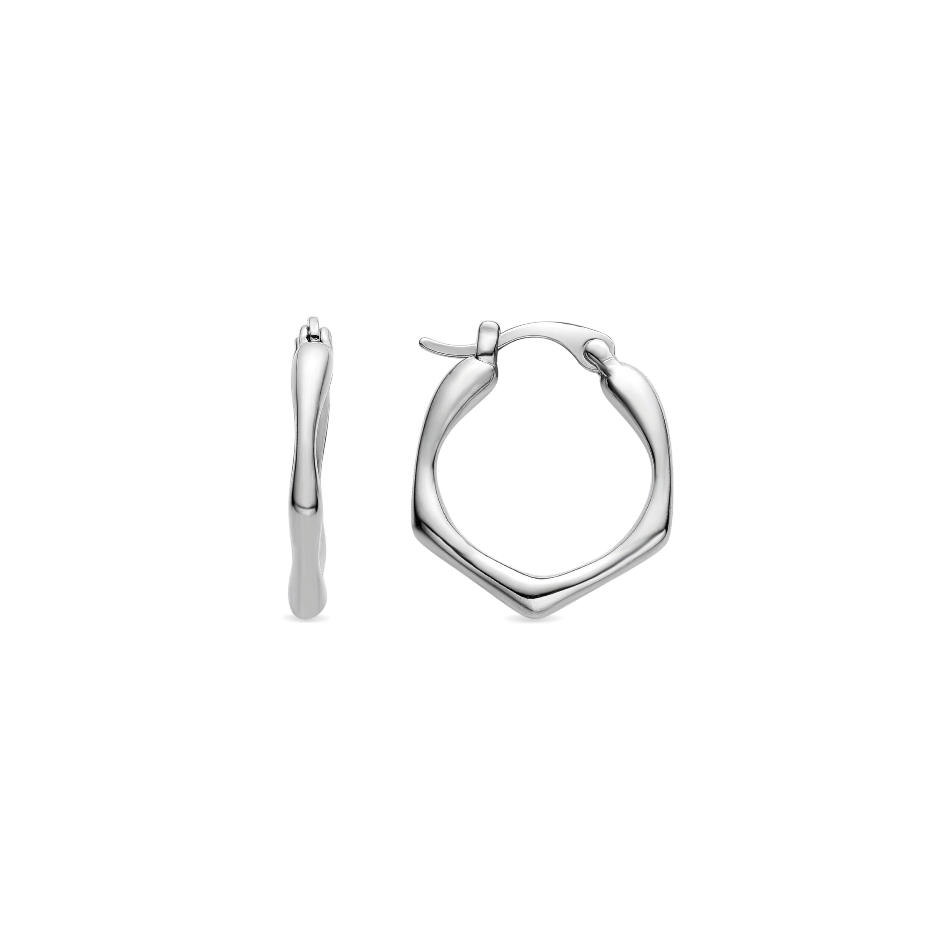 Rhodium-plated earrings - Meria