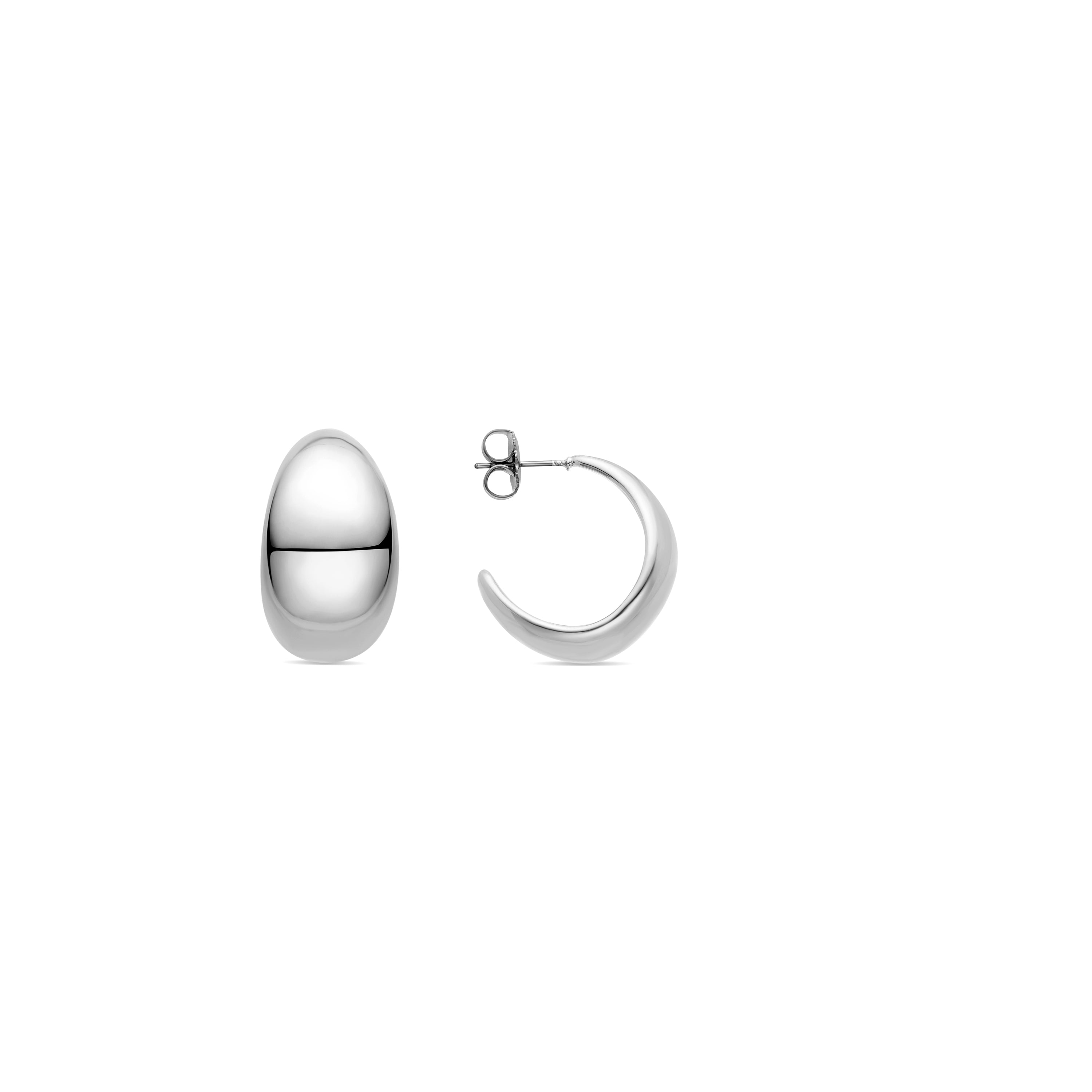 Rhodium-plated earrings - Ami