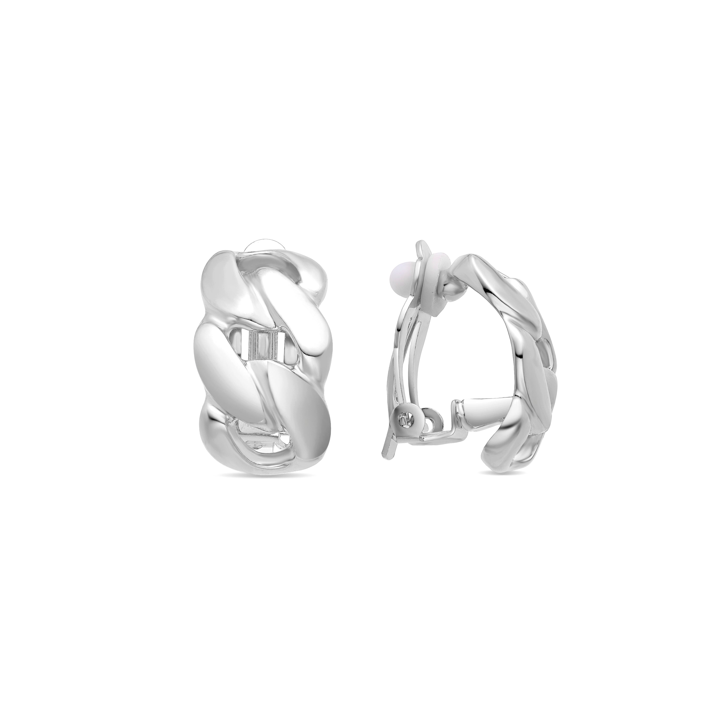 Rhodium-plated earrings - Raner