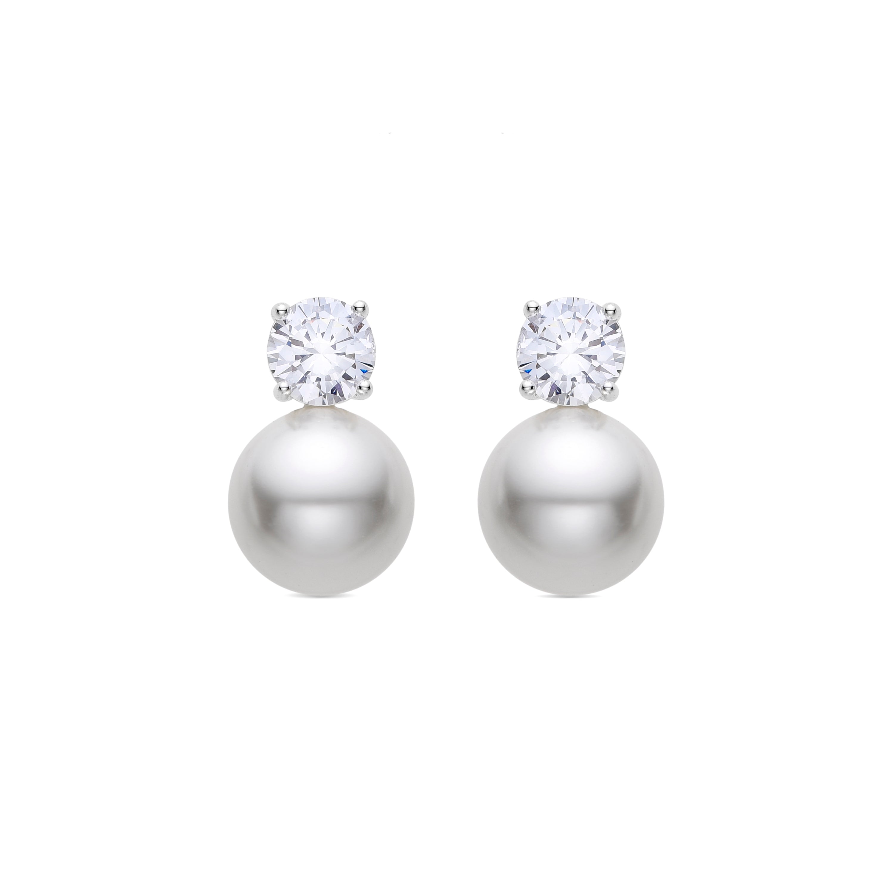 Rhodium-plated earrings - Roka